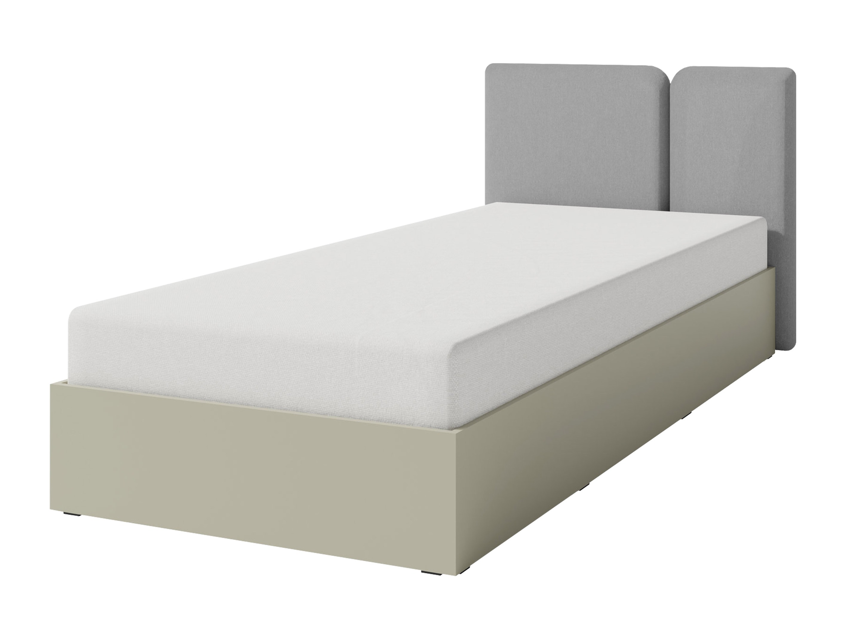 Bed Fiosono 112 (Stoffig groen + Eiken)