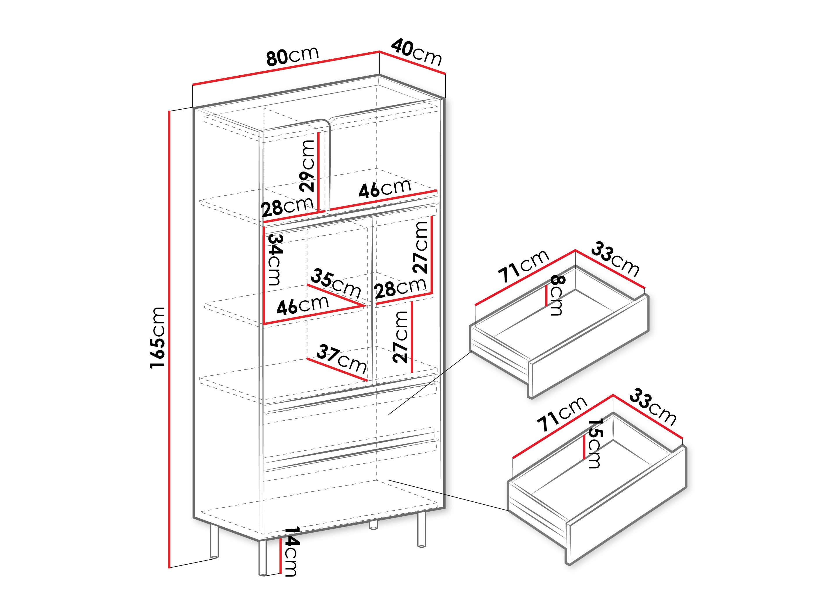 Boekenkast Fiosono 104 (Beige + Licht eiken)