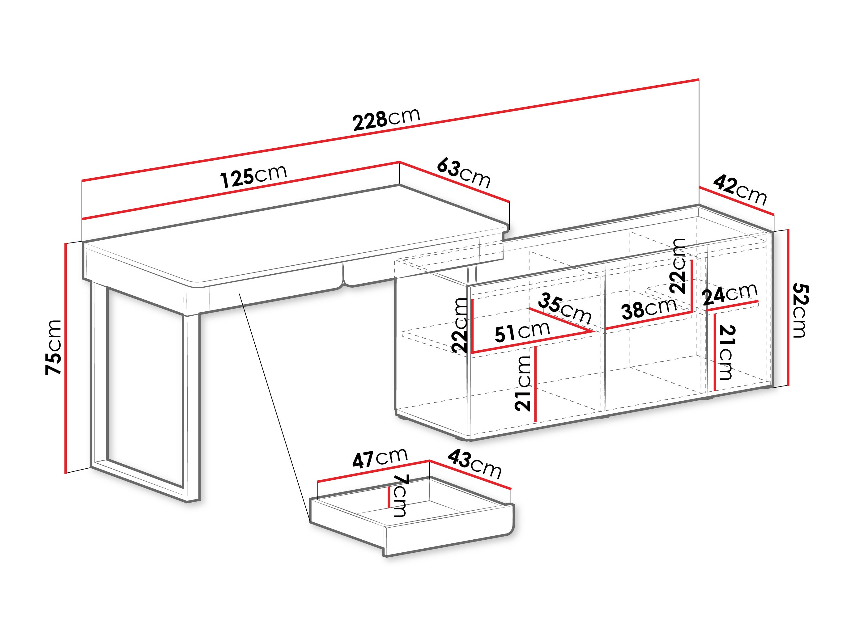 Hoekbureau Fiosono 110 (Beige + Eiken)