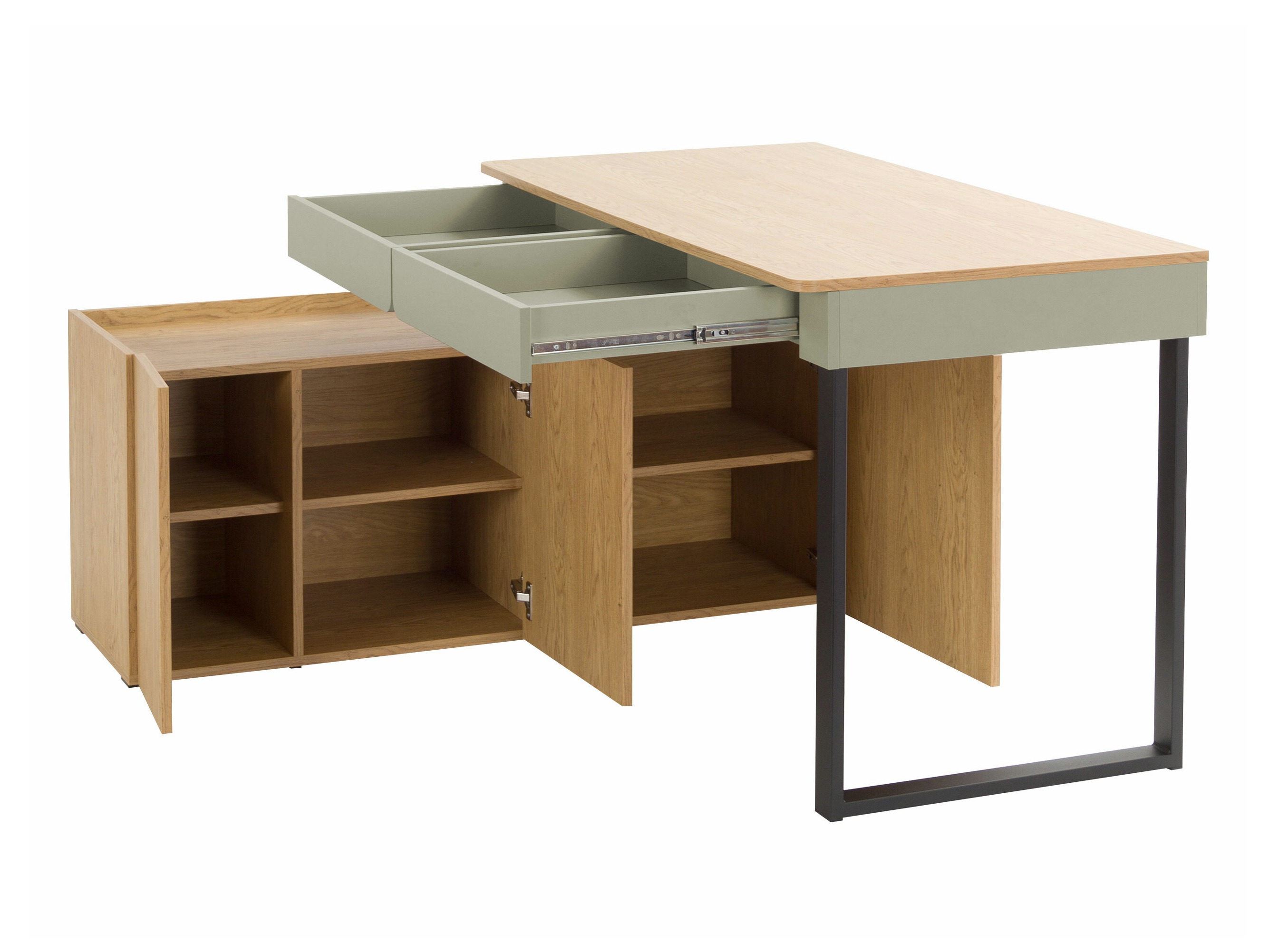 Hoekbureau Fiosono 110 (Eucalyptus + Eiken)
