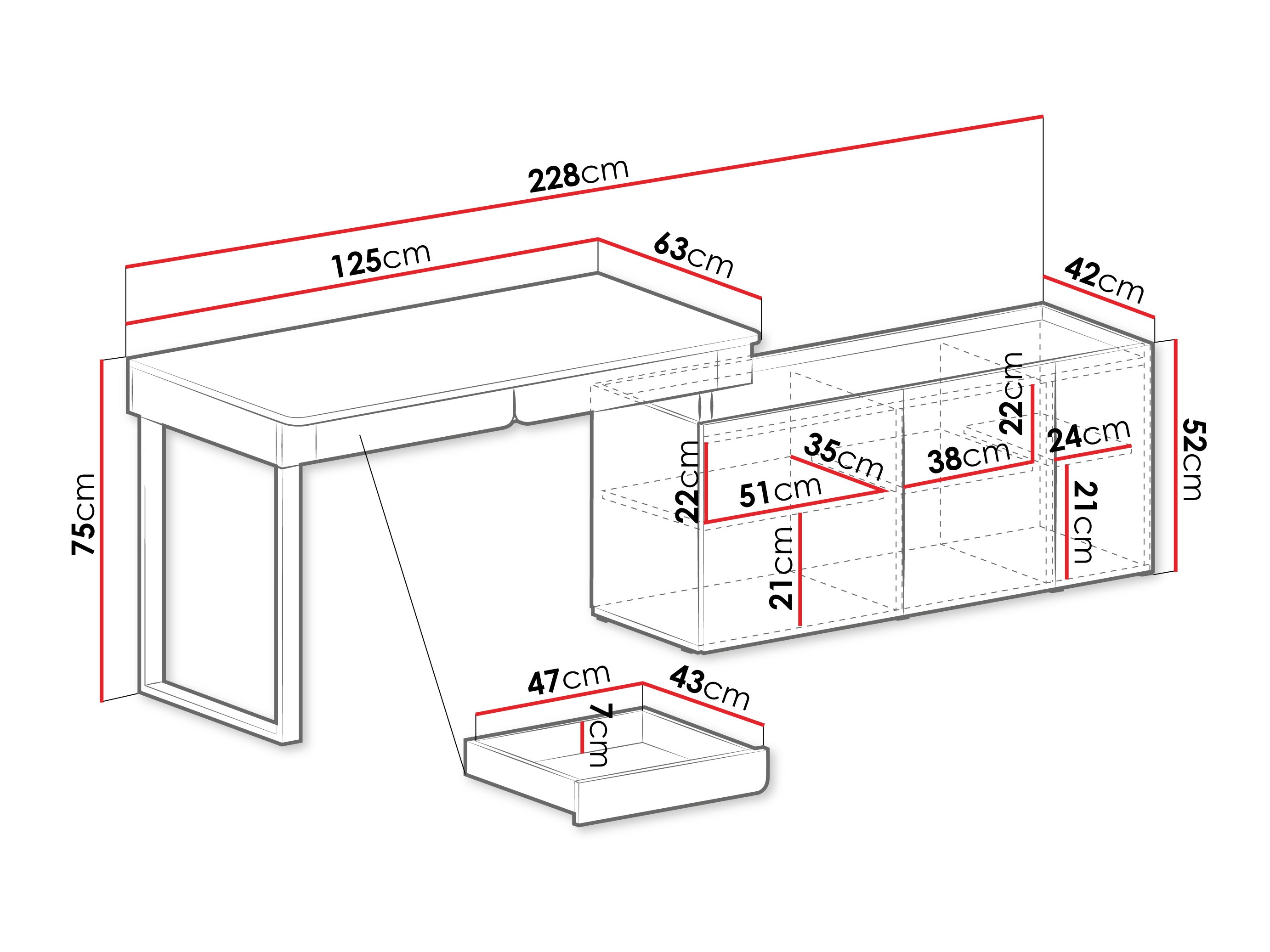 Hoekbureau Fiosono 110 (Stoffig groen + Eiken)