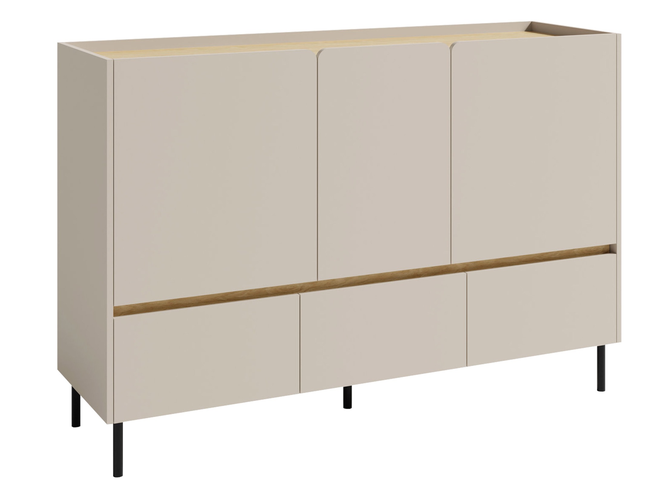 Ladekast Fiosono 106 (Beige + Licht eiken)