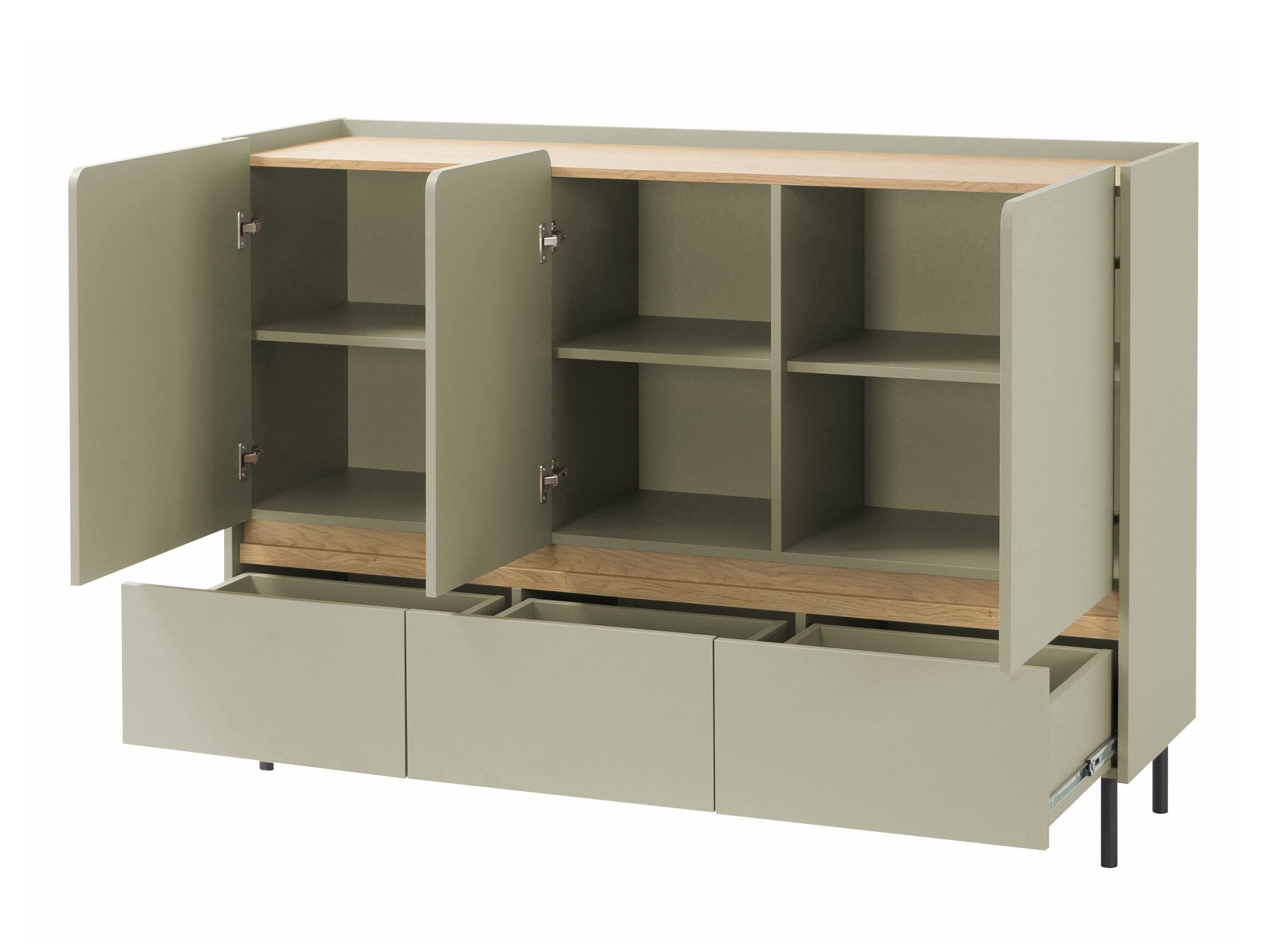 Ladekast Fiosono 106 (Beige + Licht eiken)