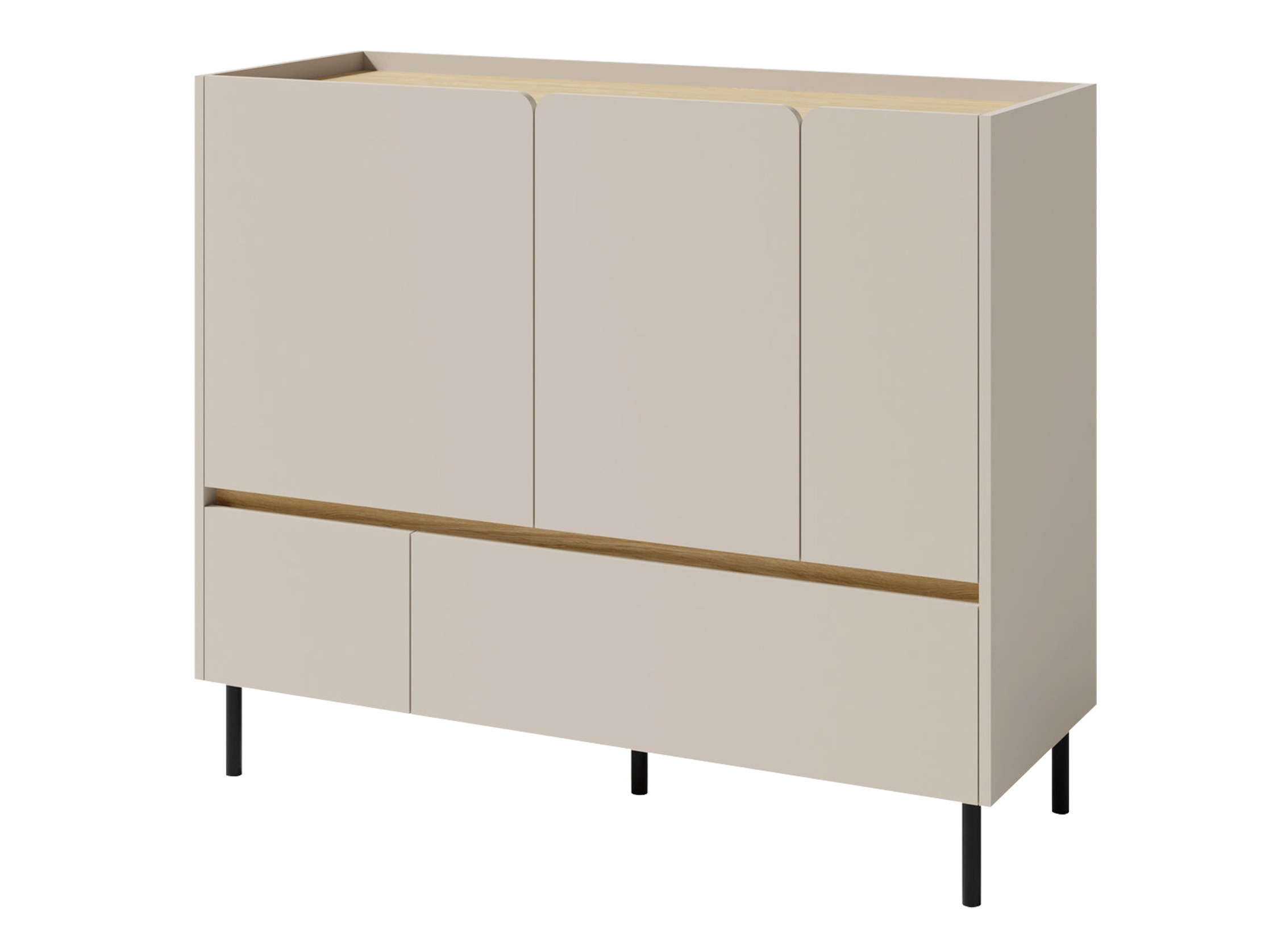 Ladekast Fiosono 107 (Beige + Licht eiken)