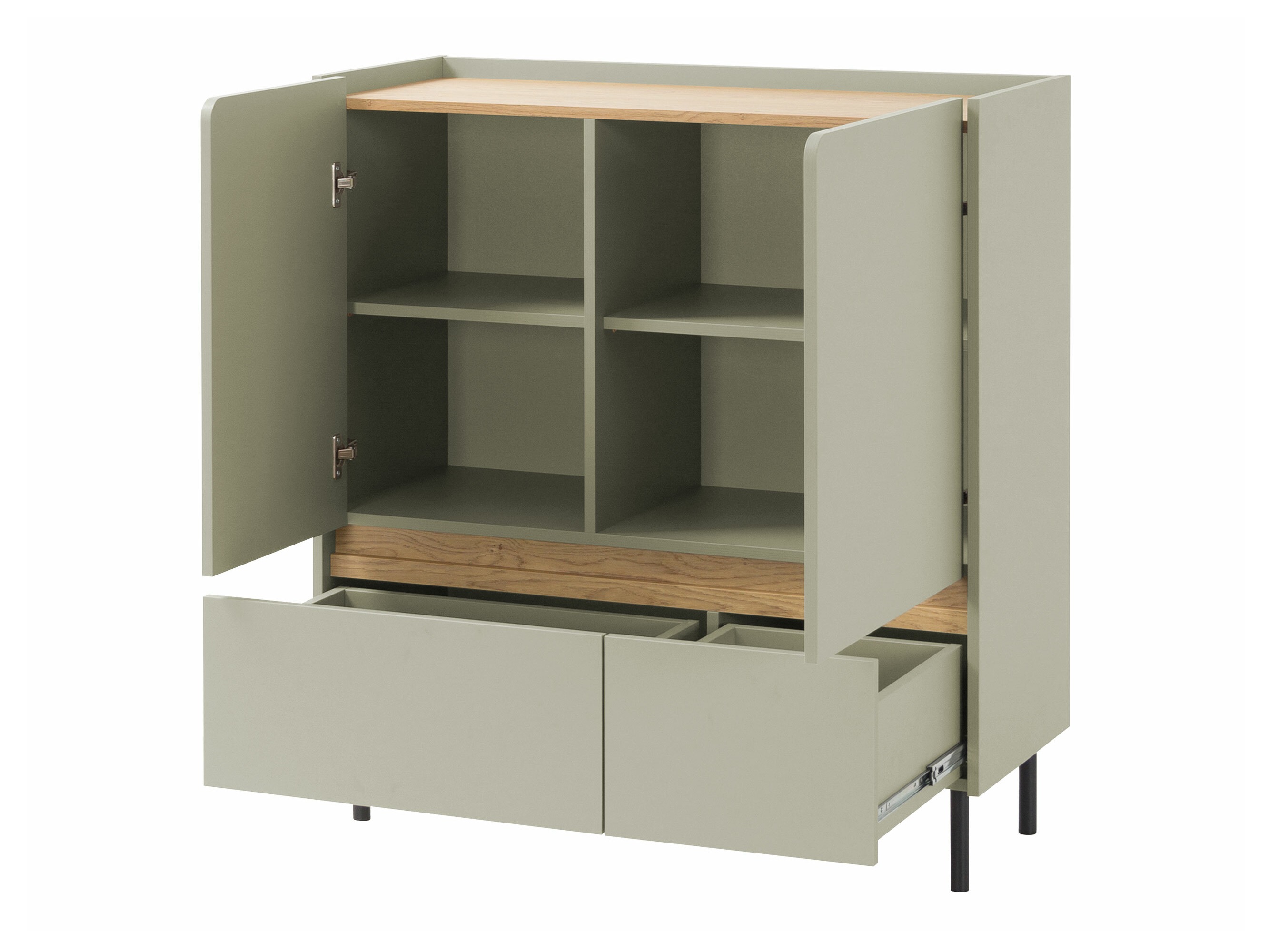 Ladekast Fiosono 107 (Beige + Licht eiken)
