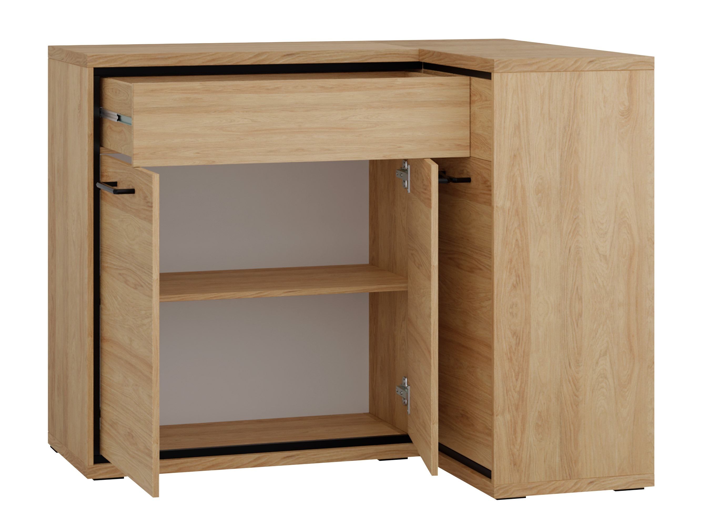 Hoekladekast Etrmoni 106 (Licht hout + Eiken)