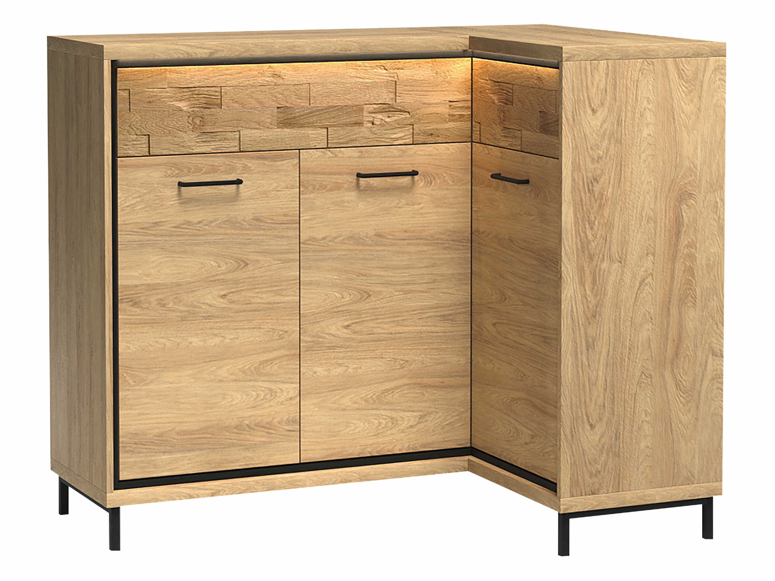 Hoekladekast Etrmoni 106 (Licht hout + Eiken)