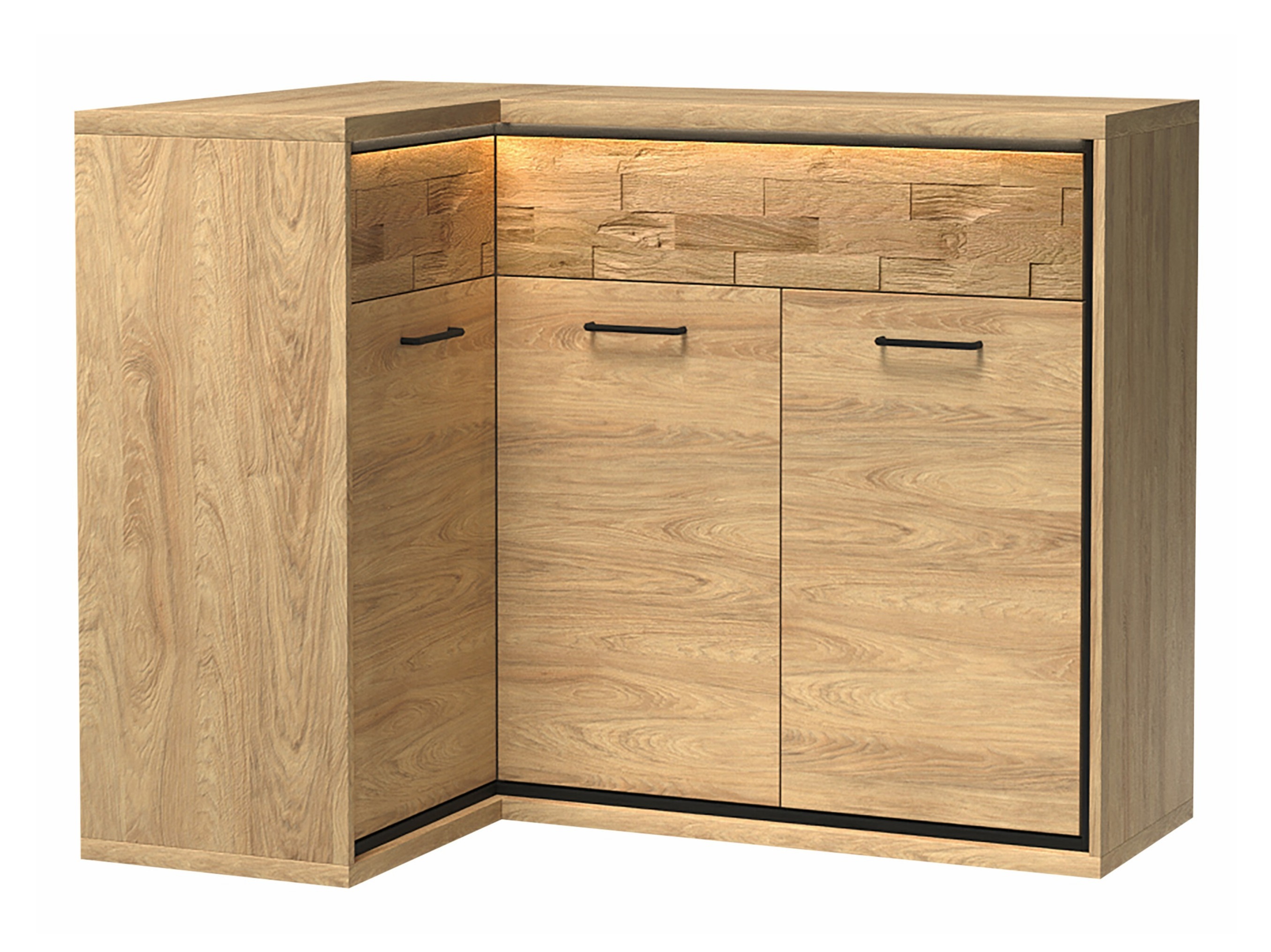 Hoekladekast Etrmoni 121 (Licht hout + Eiken)