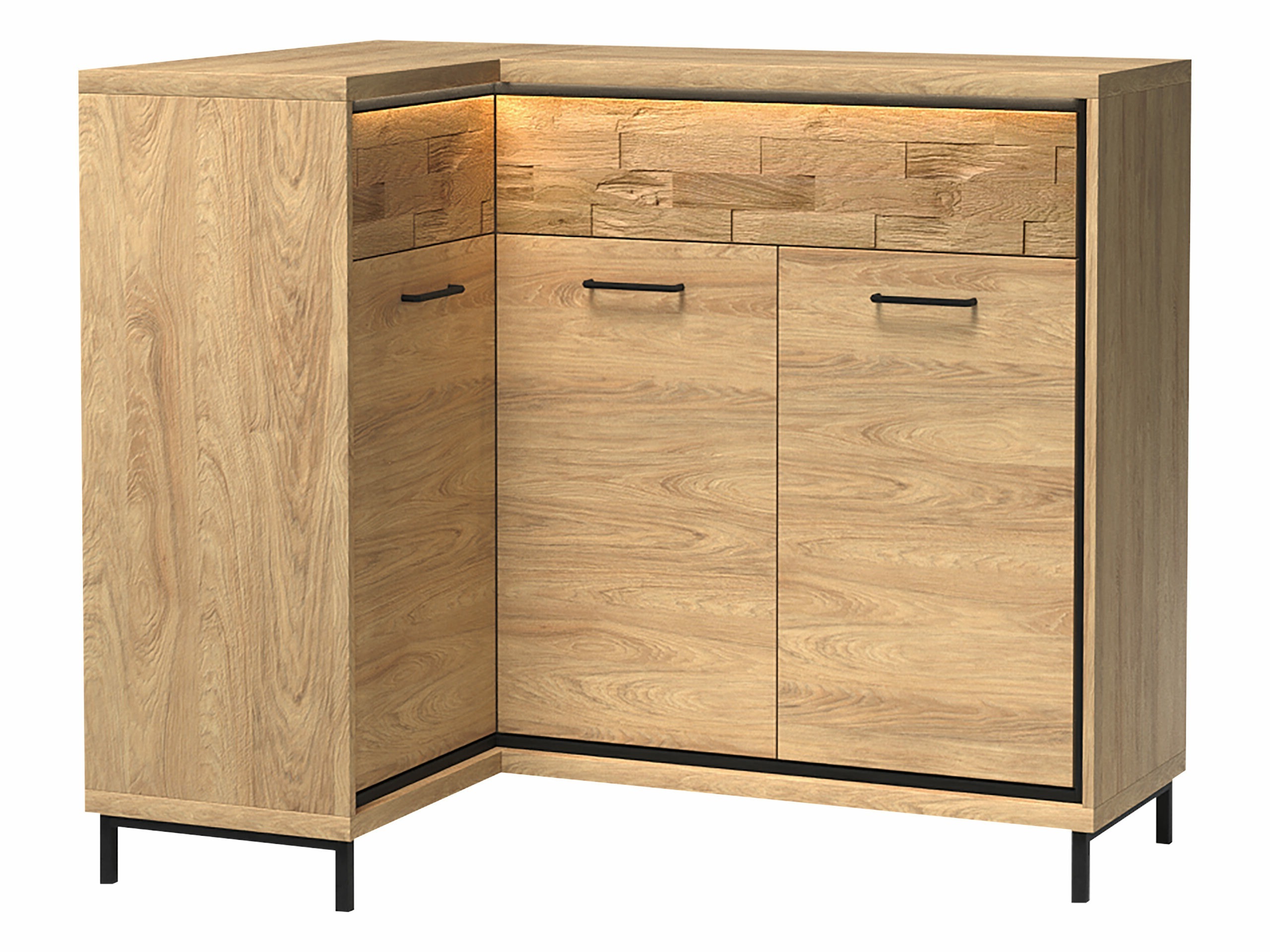 Hoekladekast Etrmoni 121 (Licht hout + Eiken)