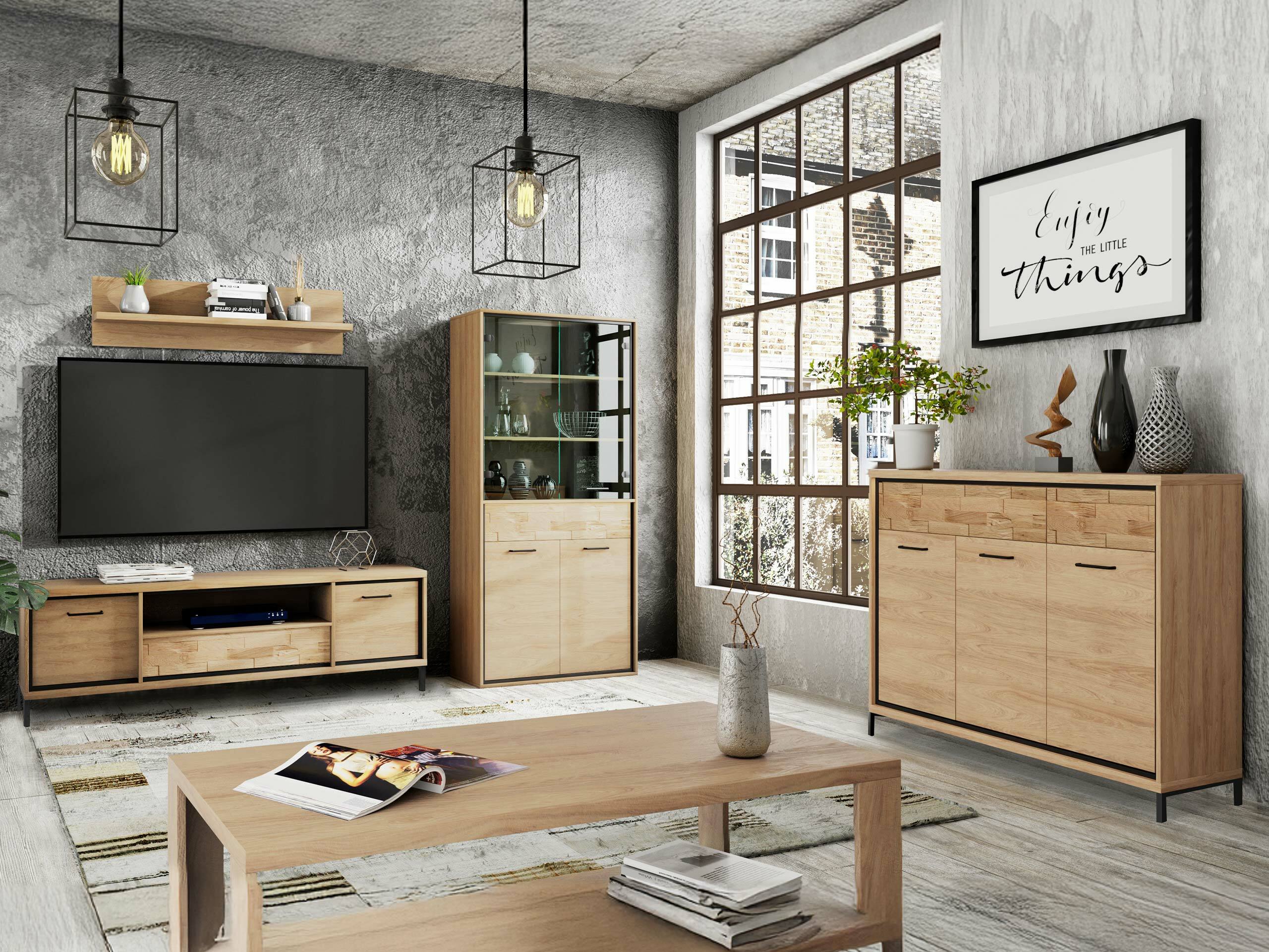 Woonkamerset Etrmoni 118 (Licht hout + Eiken)