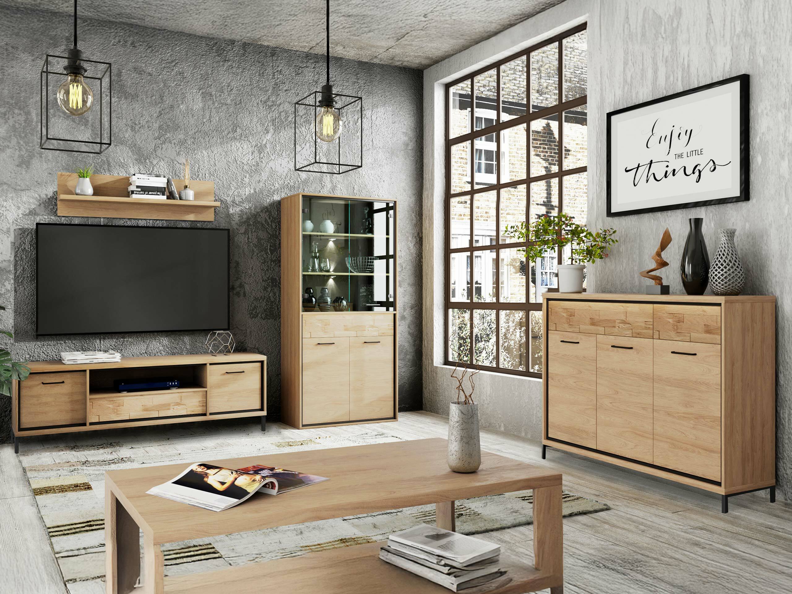 Woonkamerset Etrmoni 118 (Licht hout + Eiken)