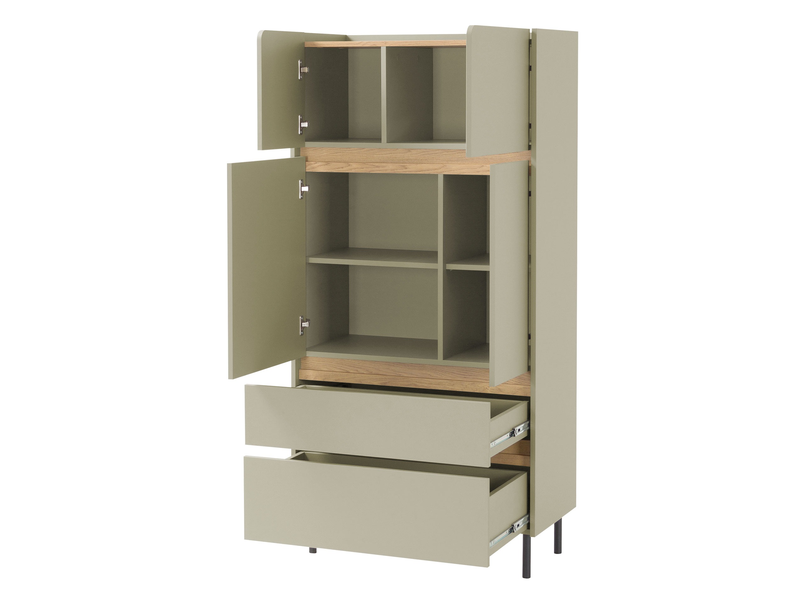 Slaapkamerset Fiosono 113 (Stoffig groen + Eiken)