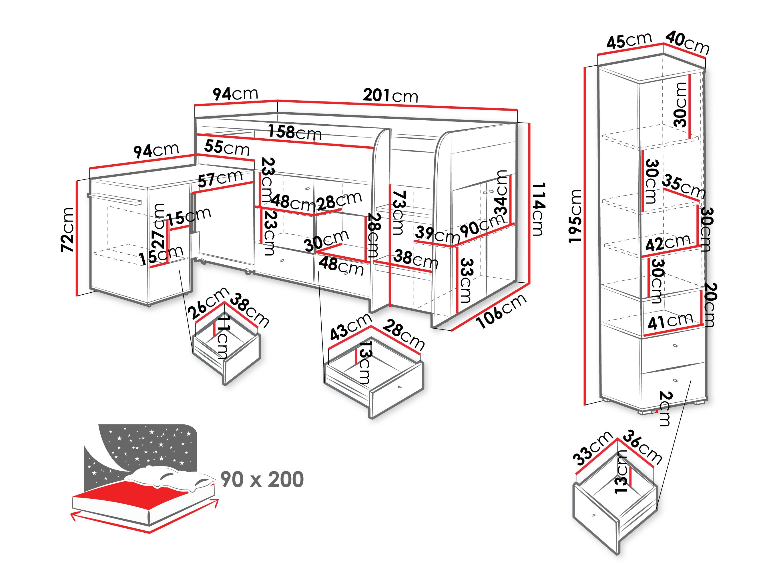 De reeks van de kinderkamer Ciravie 109