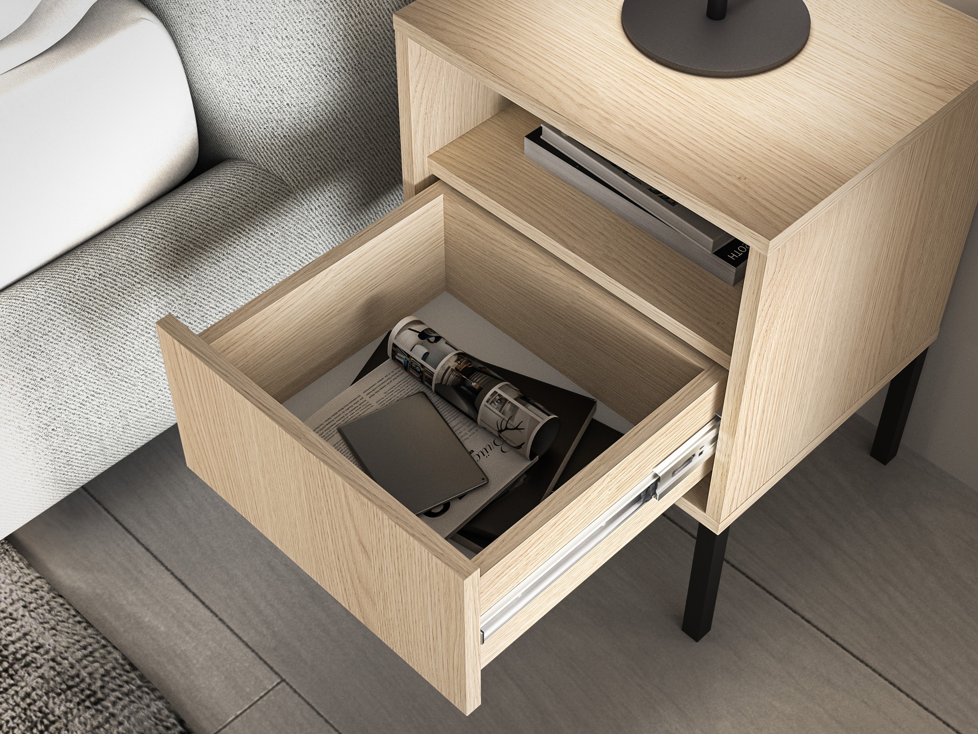 Nachtkastje Virsalo 104 (Eiken)