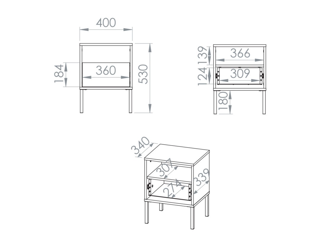 Nachtkastje Virsalo 104 (Eiken)