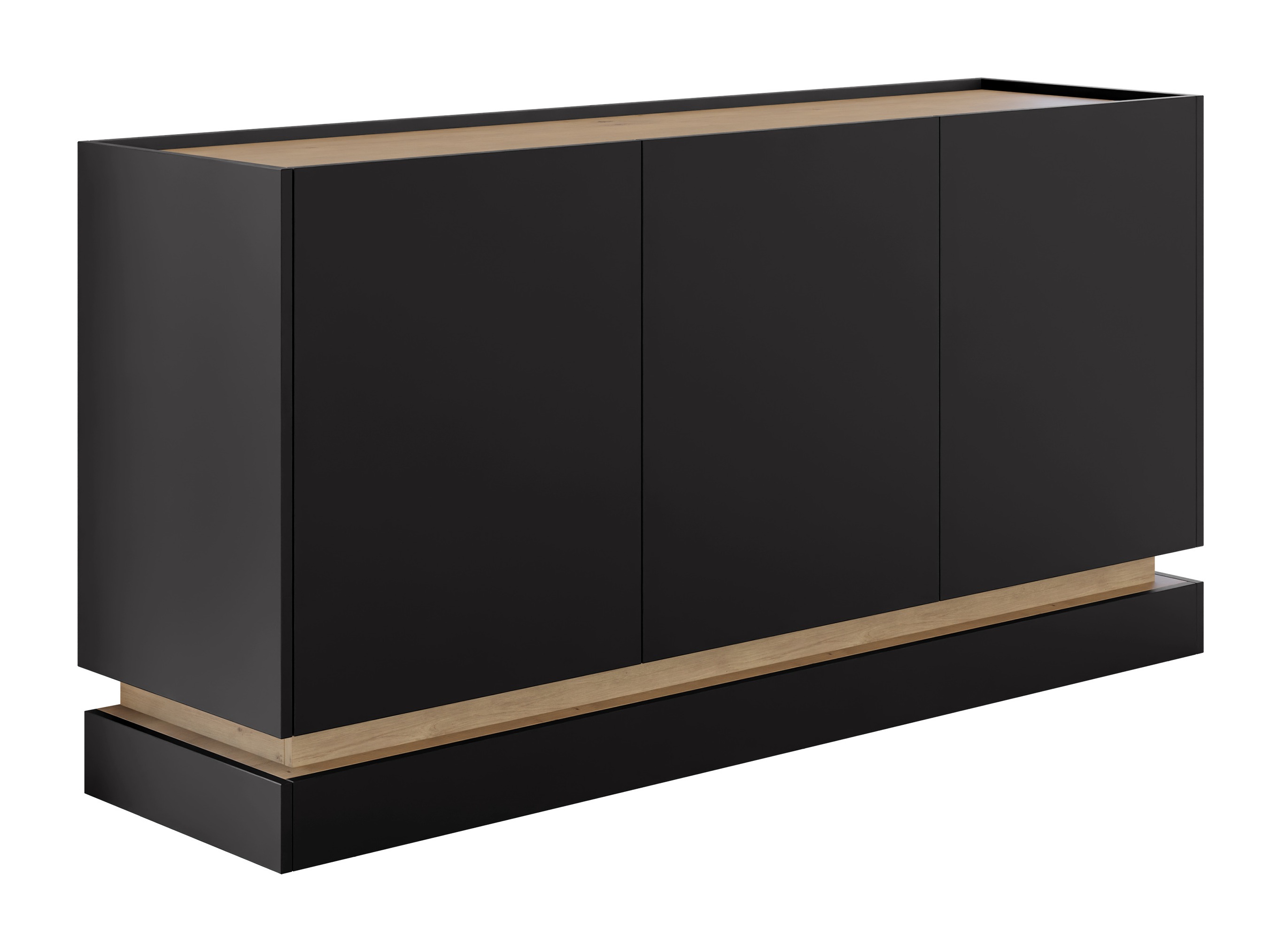 Dressoir Comfivo Dalvenu 101 (Zwart + Eiken)