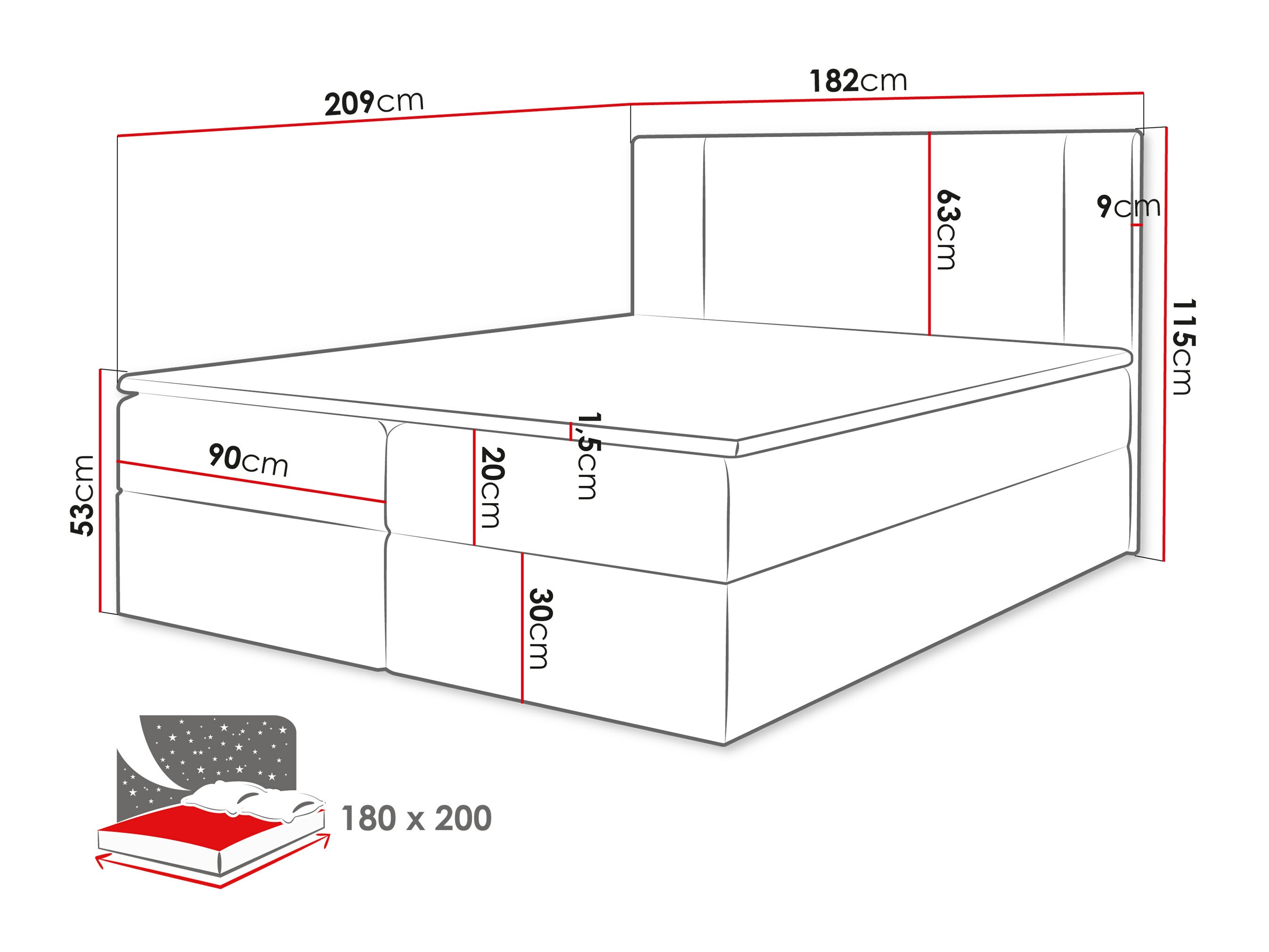 Boxspring Zanesville 101 (Manila 26)
