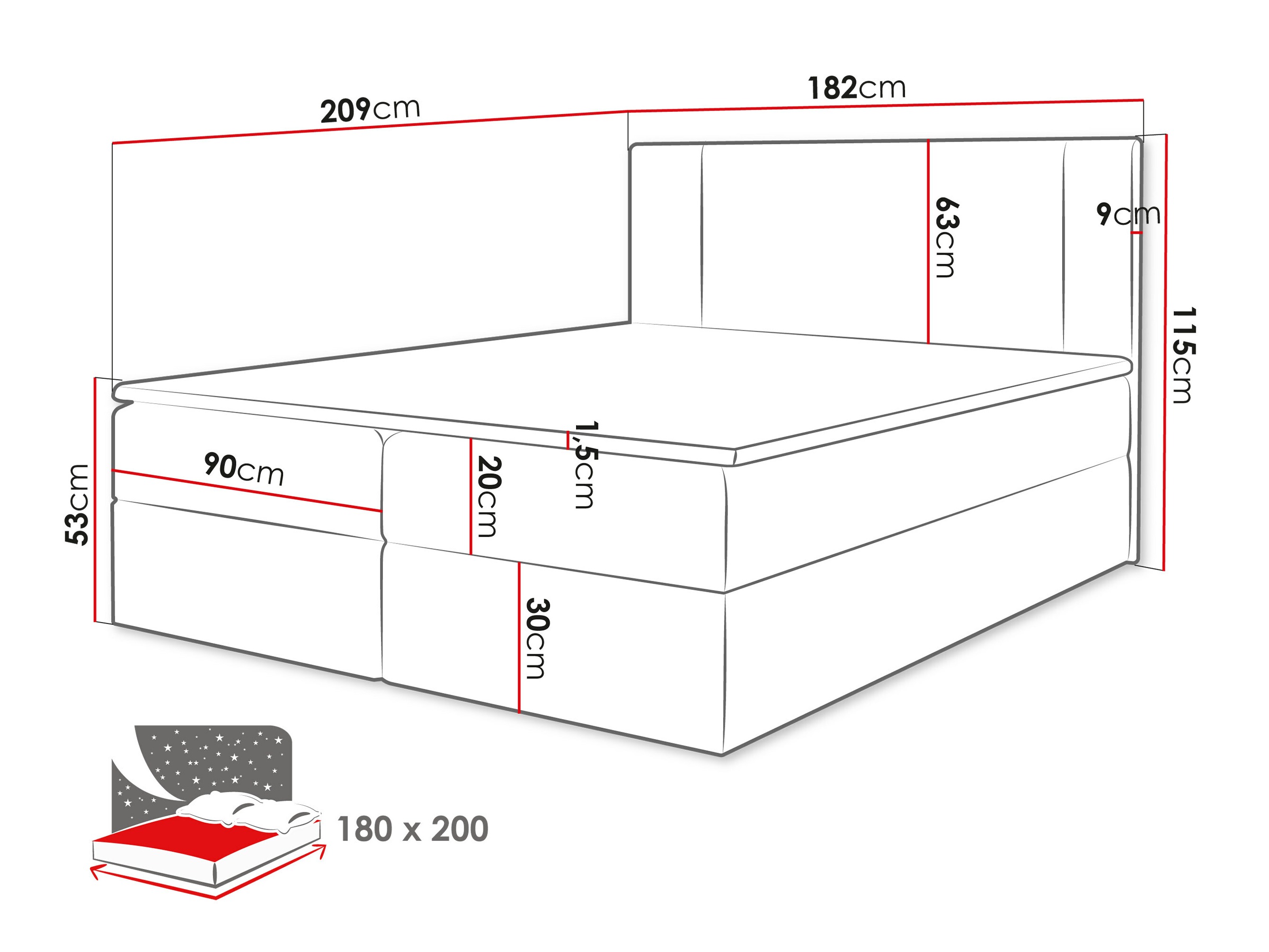 Boxspring Zanesville 101 (Manila 35)