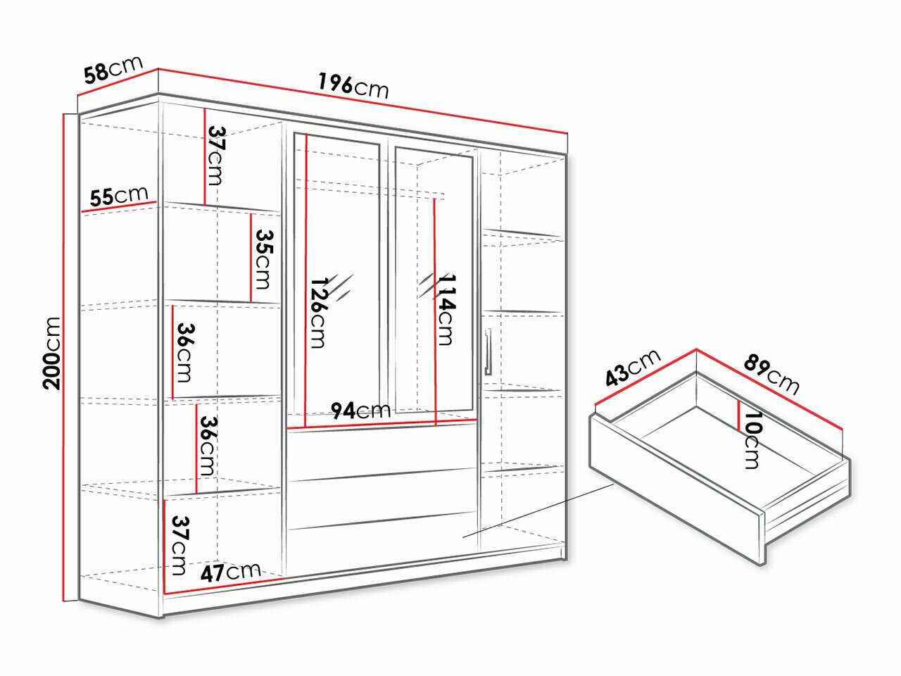 Kledingkast Lombala 104