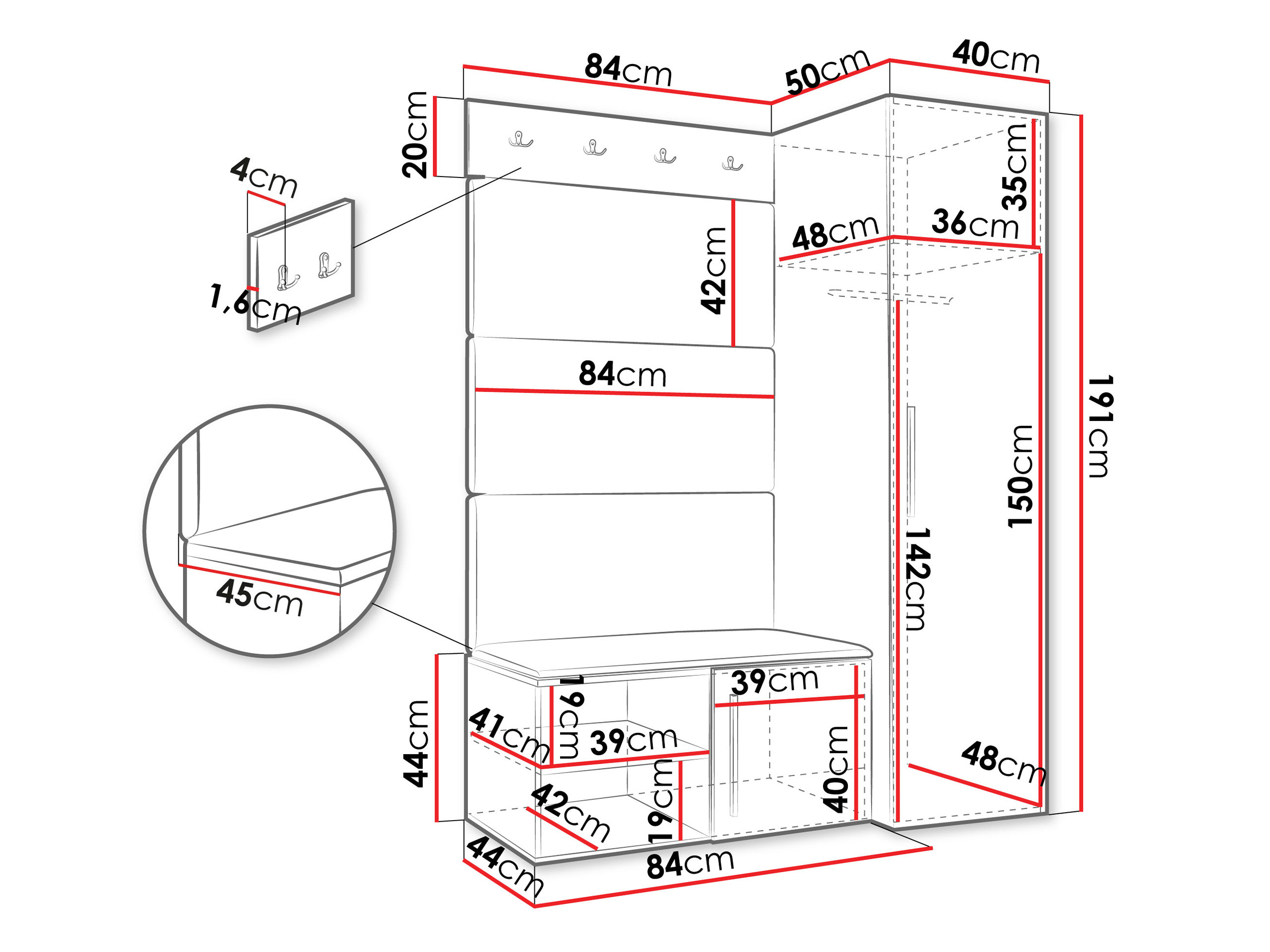 Gangmeubelset Nitos II (Wit)