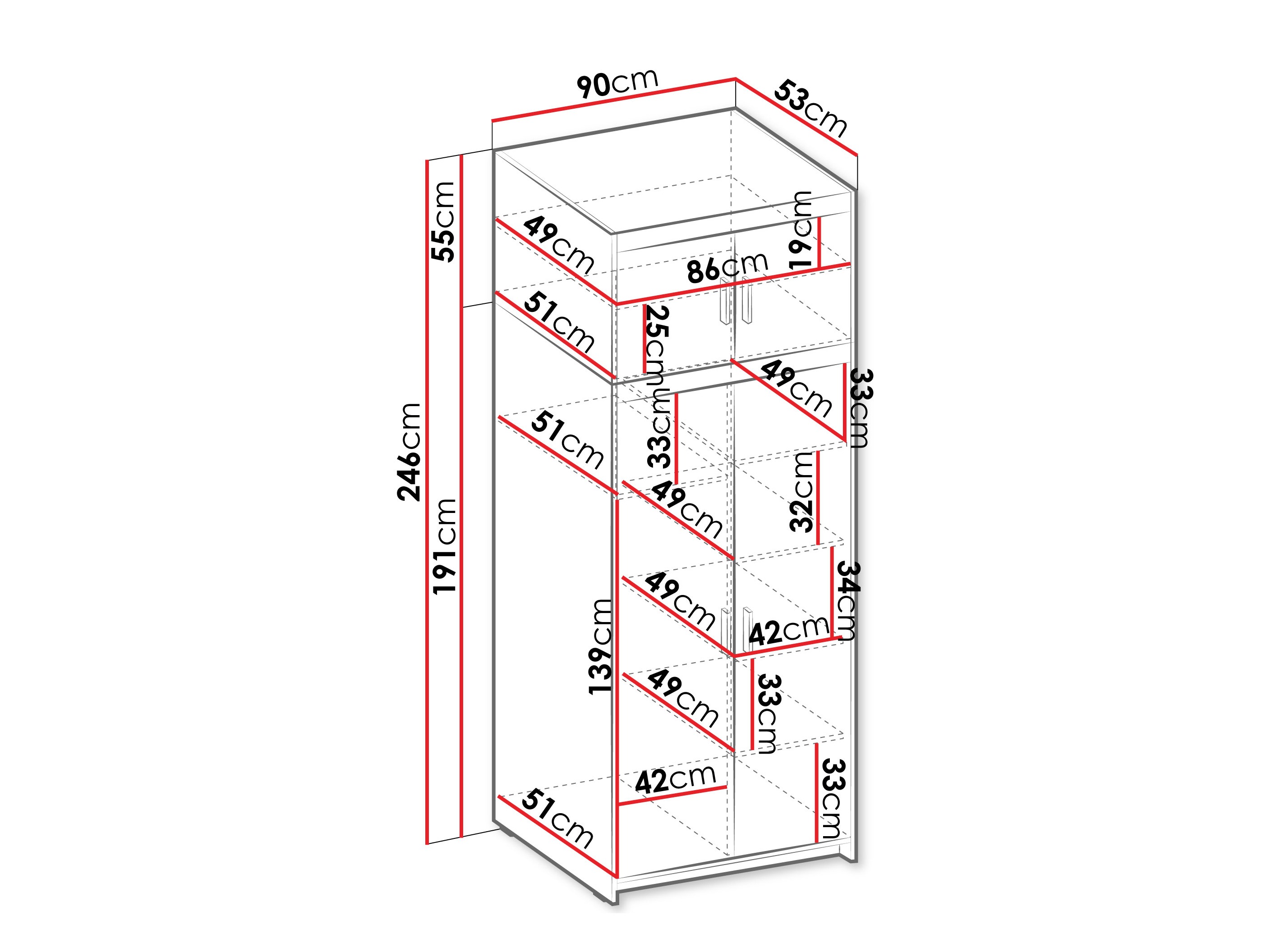 Kledingkast Novduni 103 (Eiken)