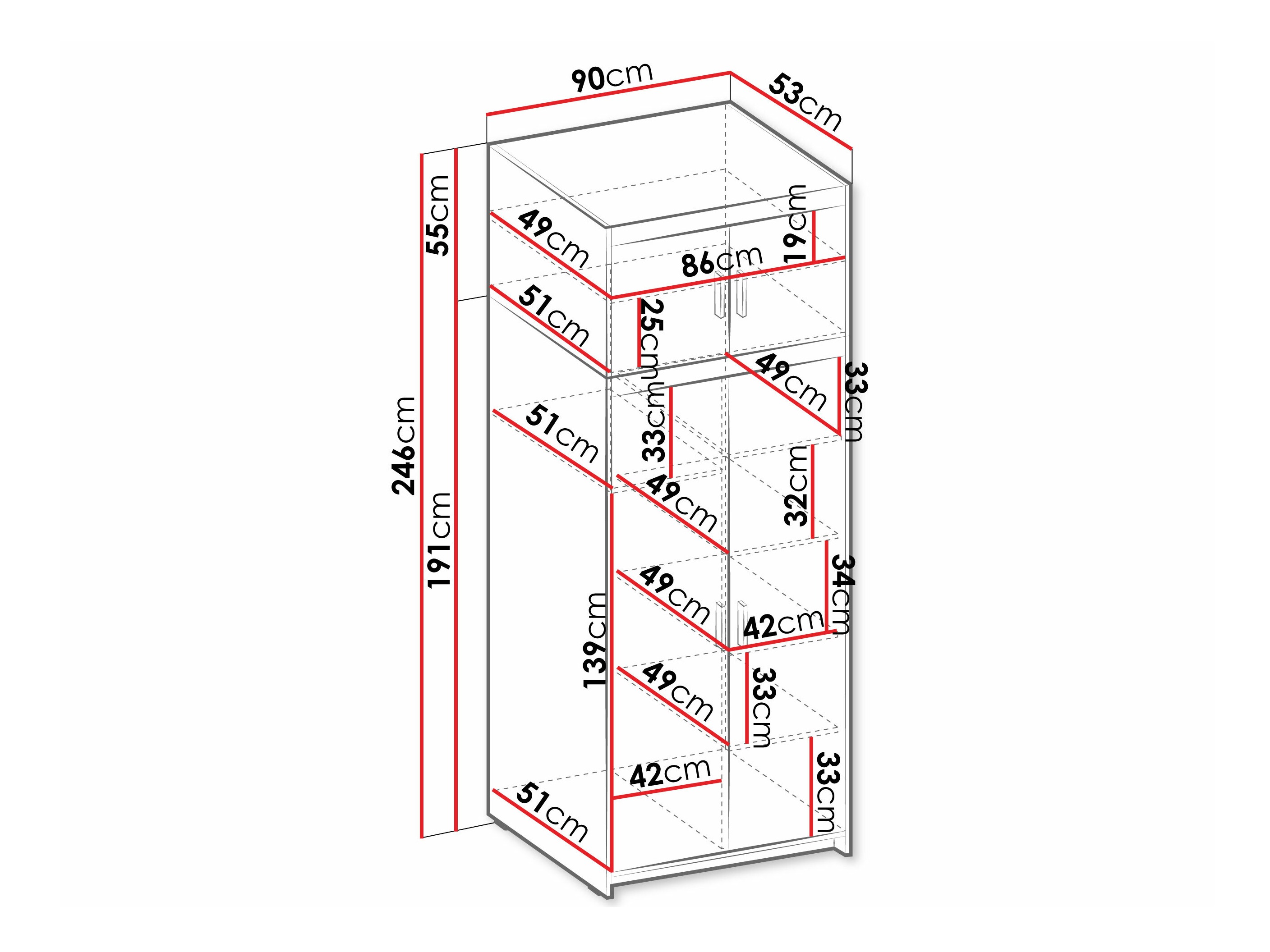 Kledingkast Novduni 103 (Sonoma eik)