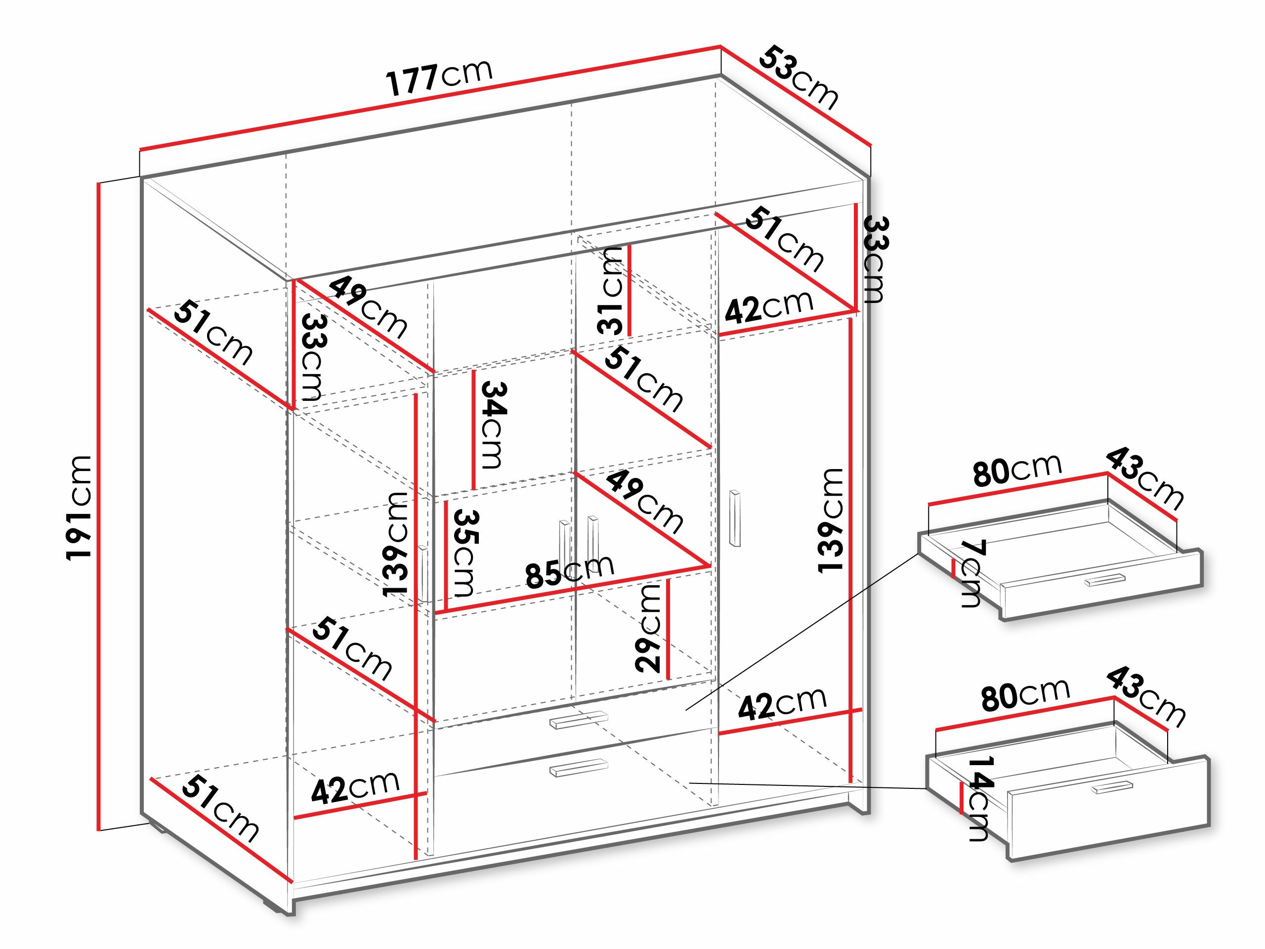 Kledingkast Novduni 107 (Sonoma eik)