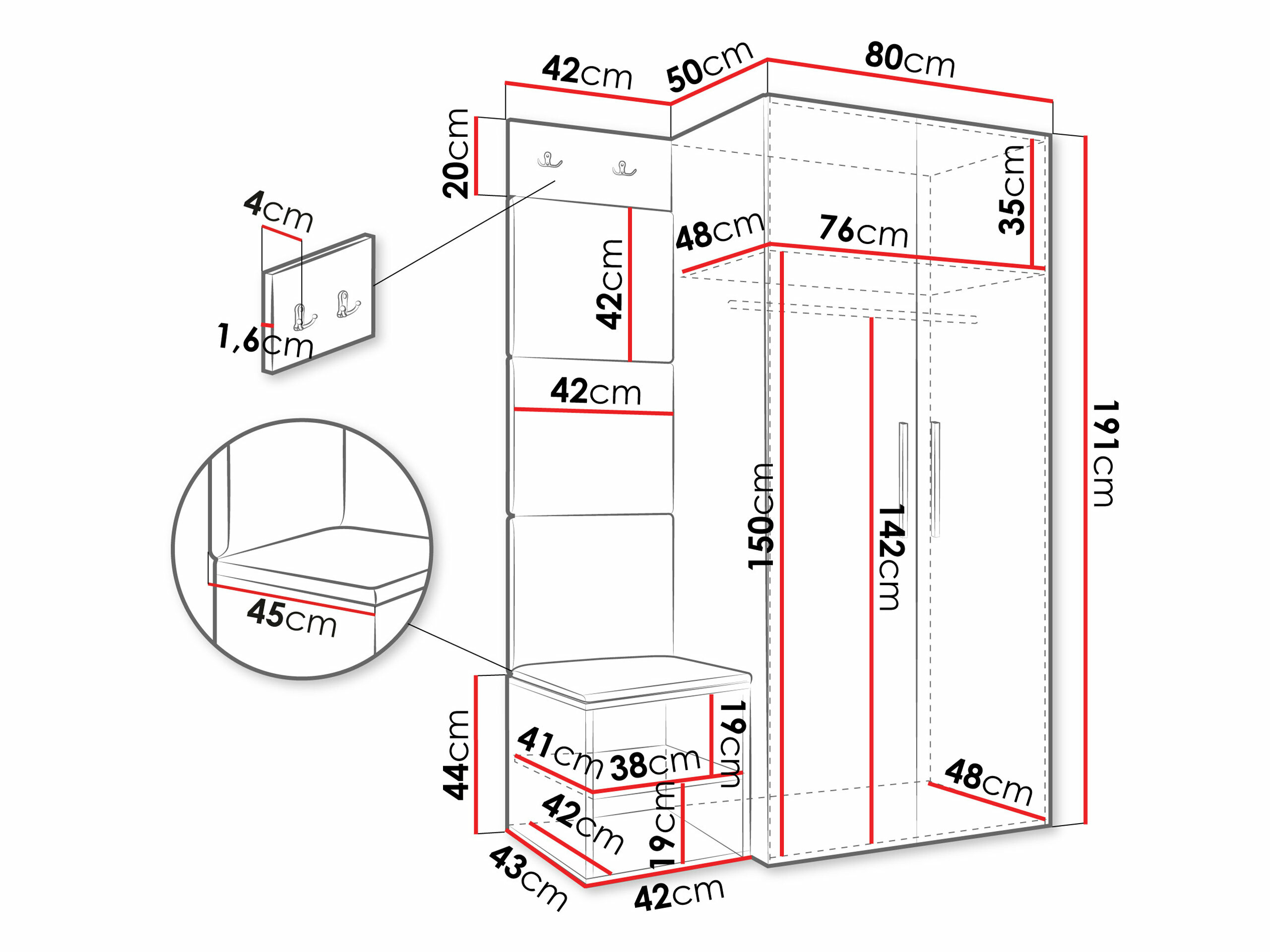 Gangmeubelset Nitos IV (Wit)