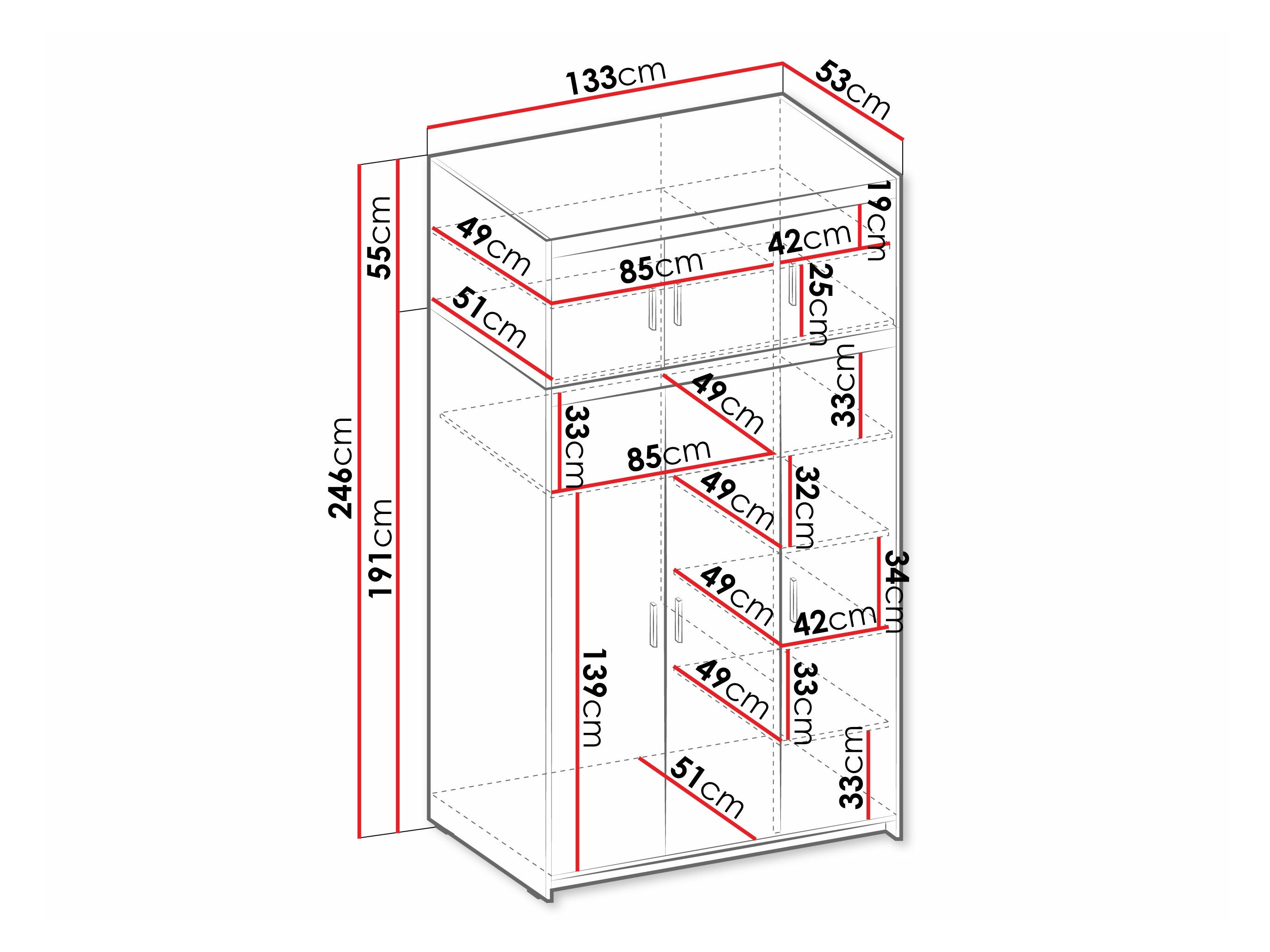 Kledingkast Novduni 104 (Wit)