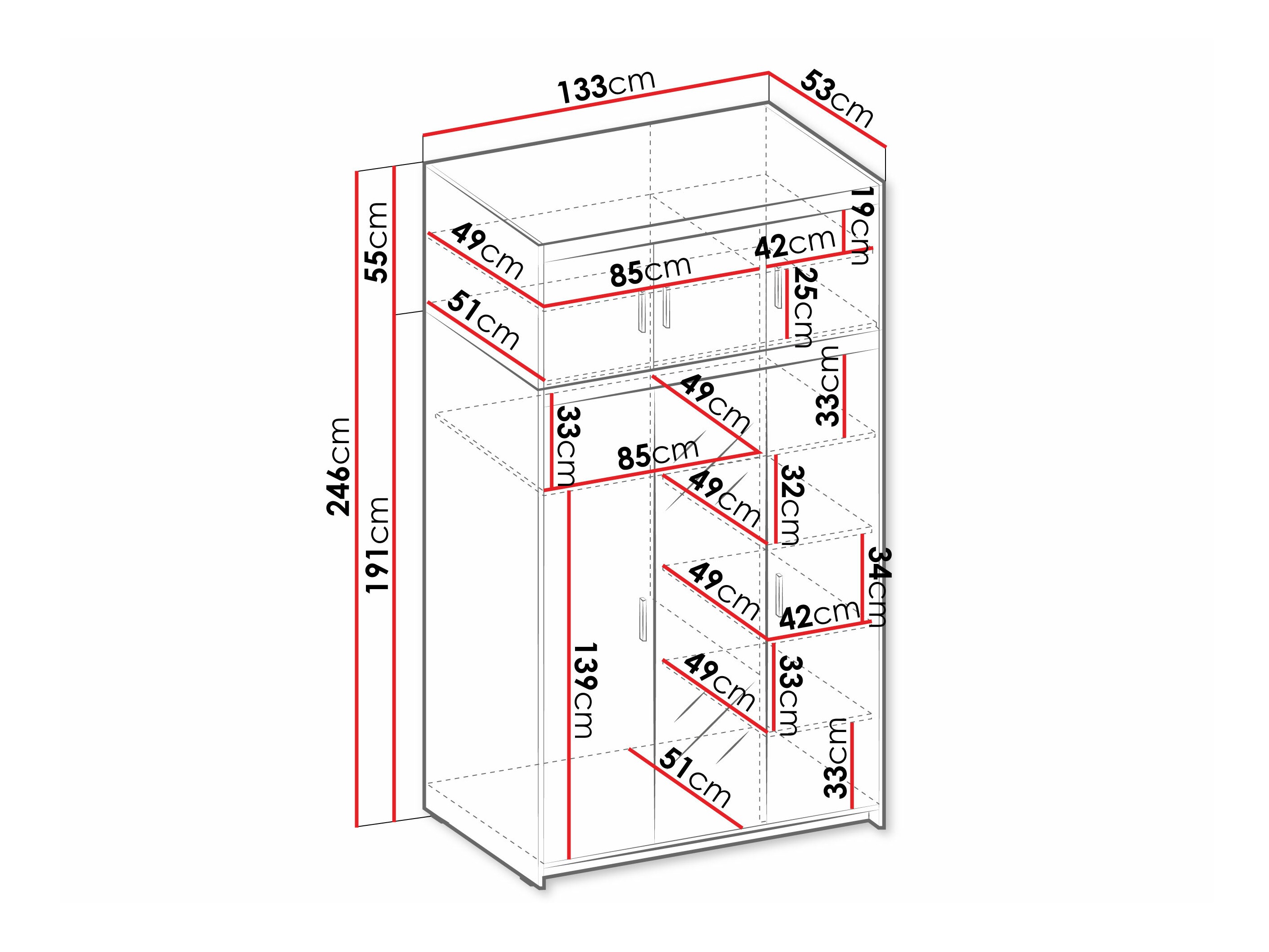 Kledingkast Novduni 105 (Wit)