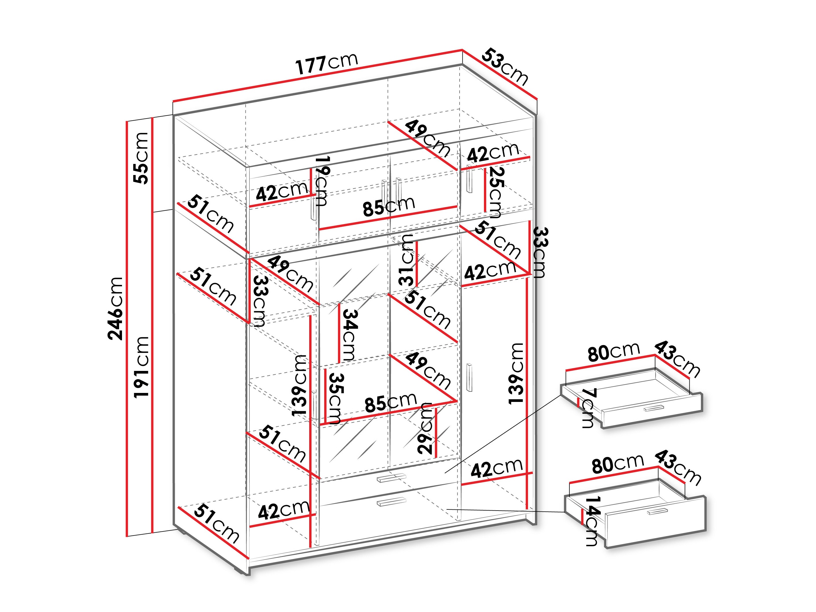 Kledingkast Novduni 109 (Beige)