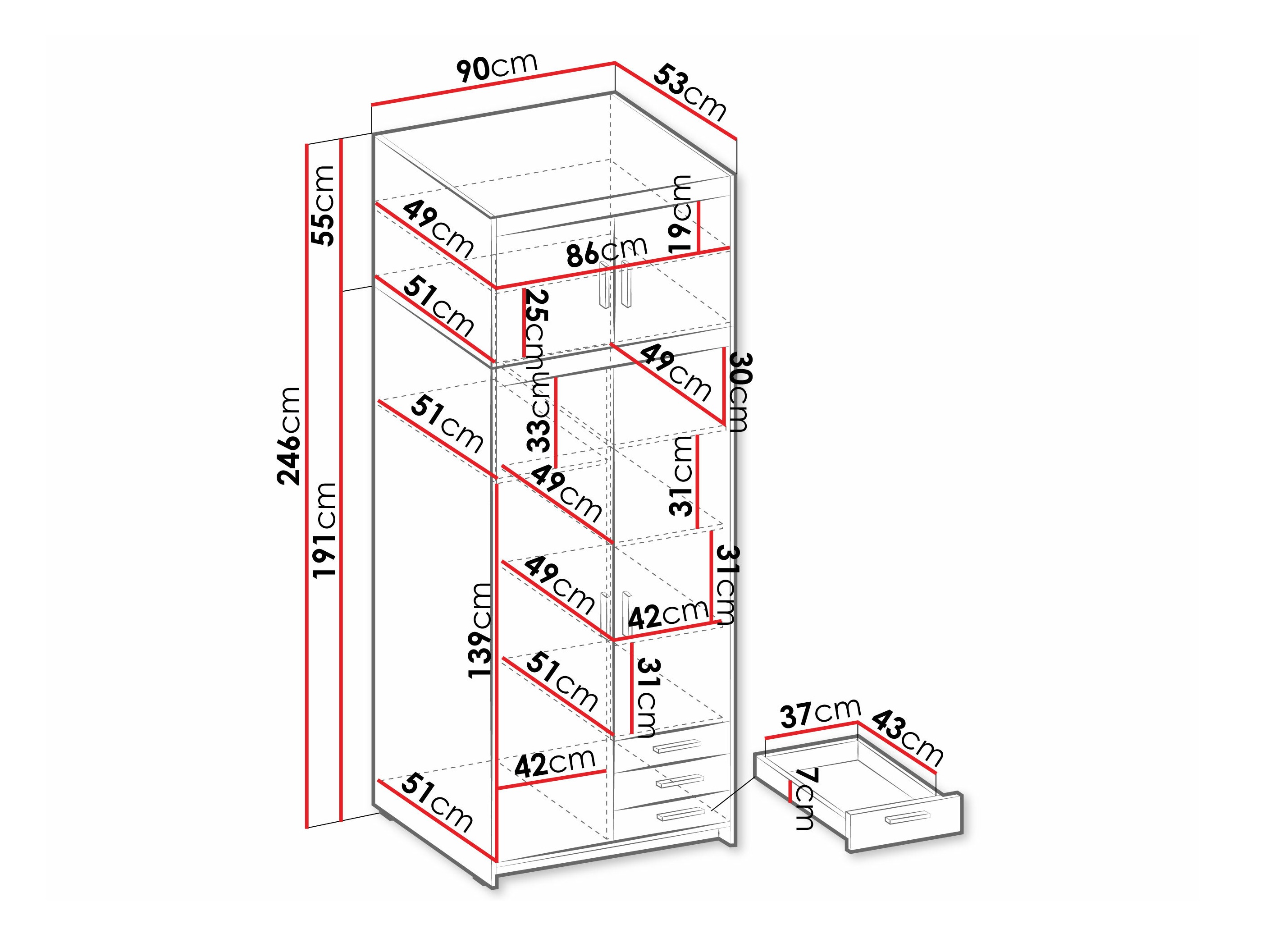 Kledingkast Novduni 113 (Wit)