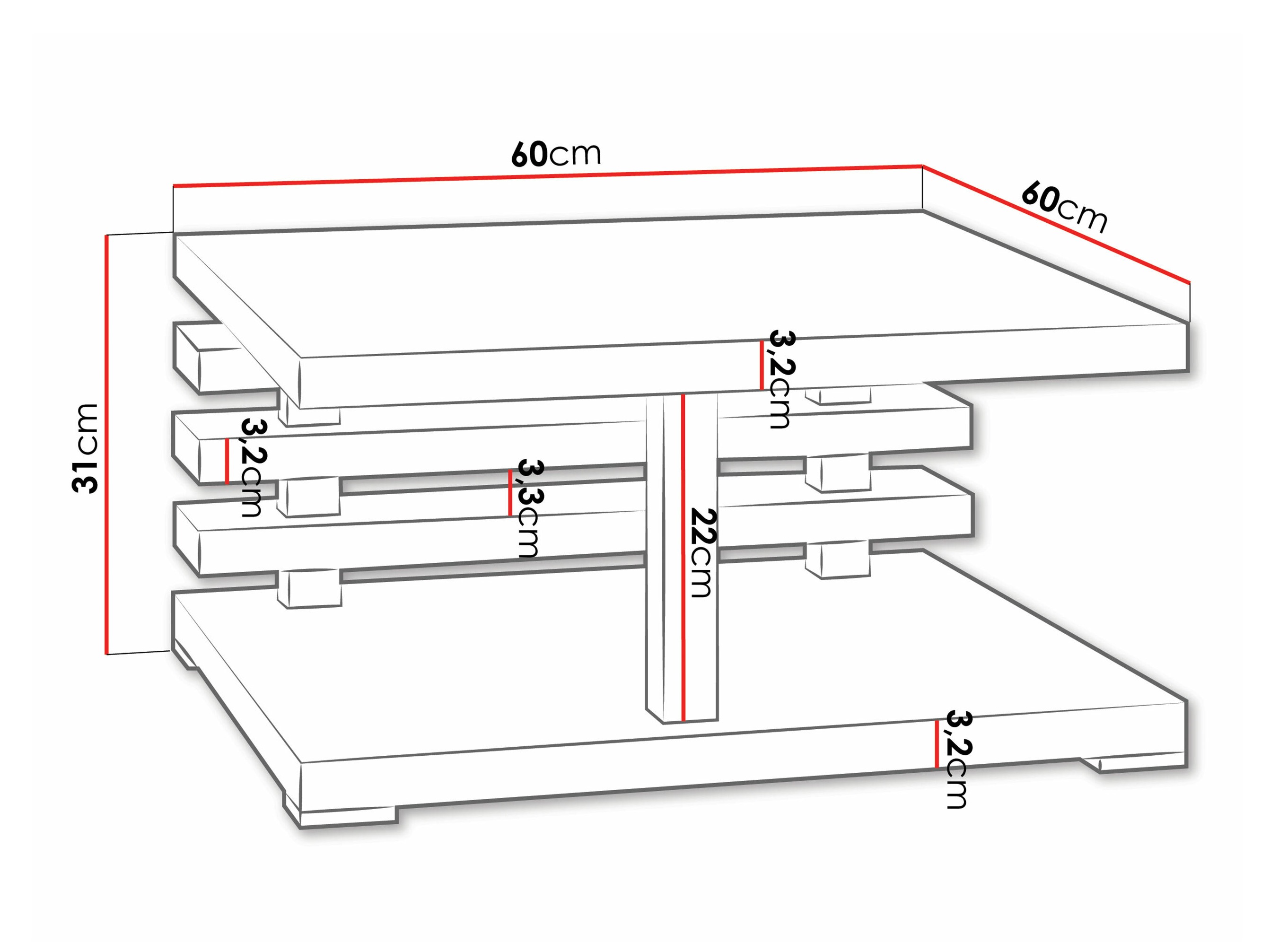 Salontafel Goodyear 122 (Mat wit)