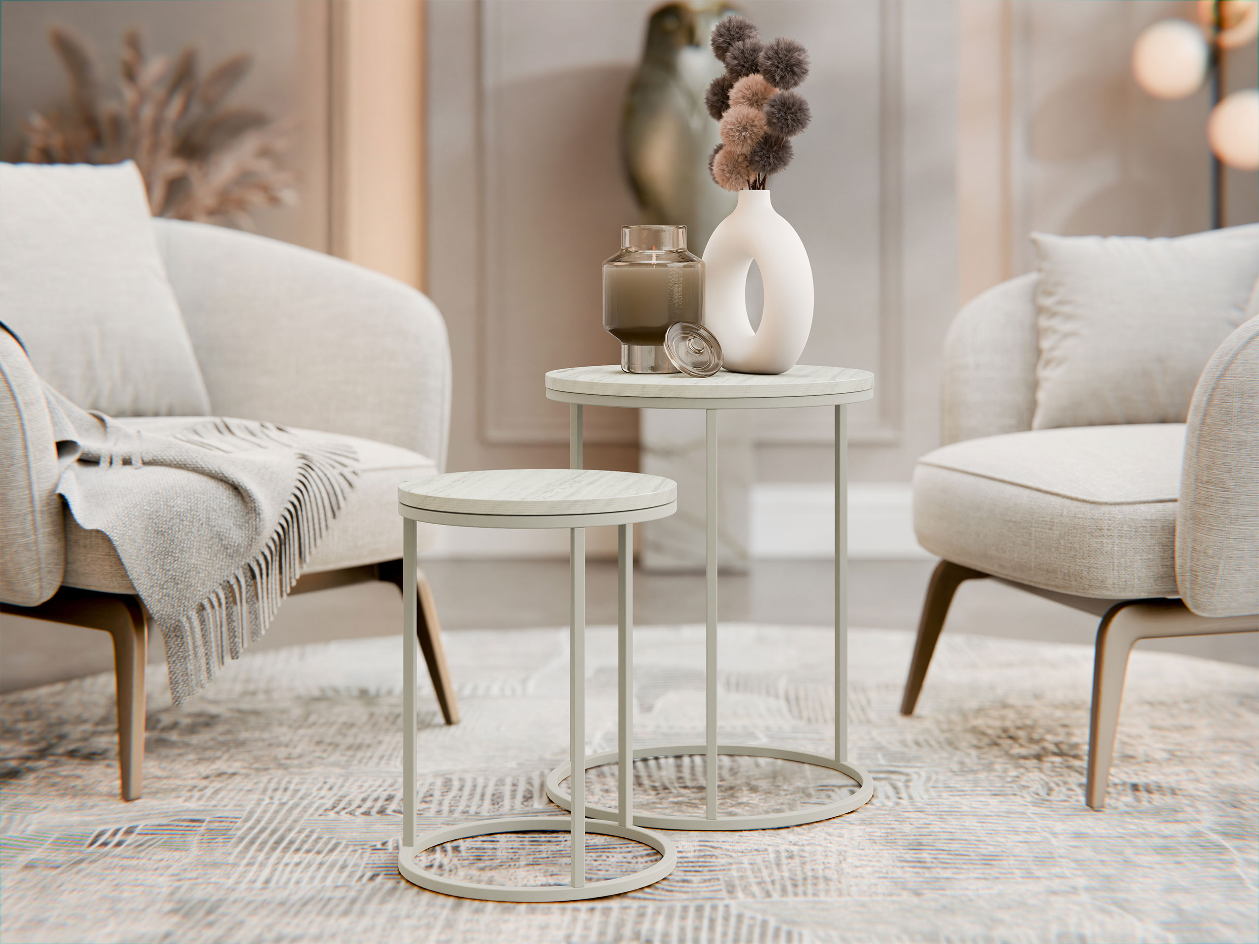 Bijzettafels set Iter (Beige)