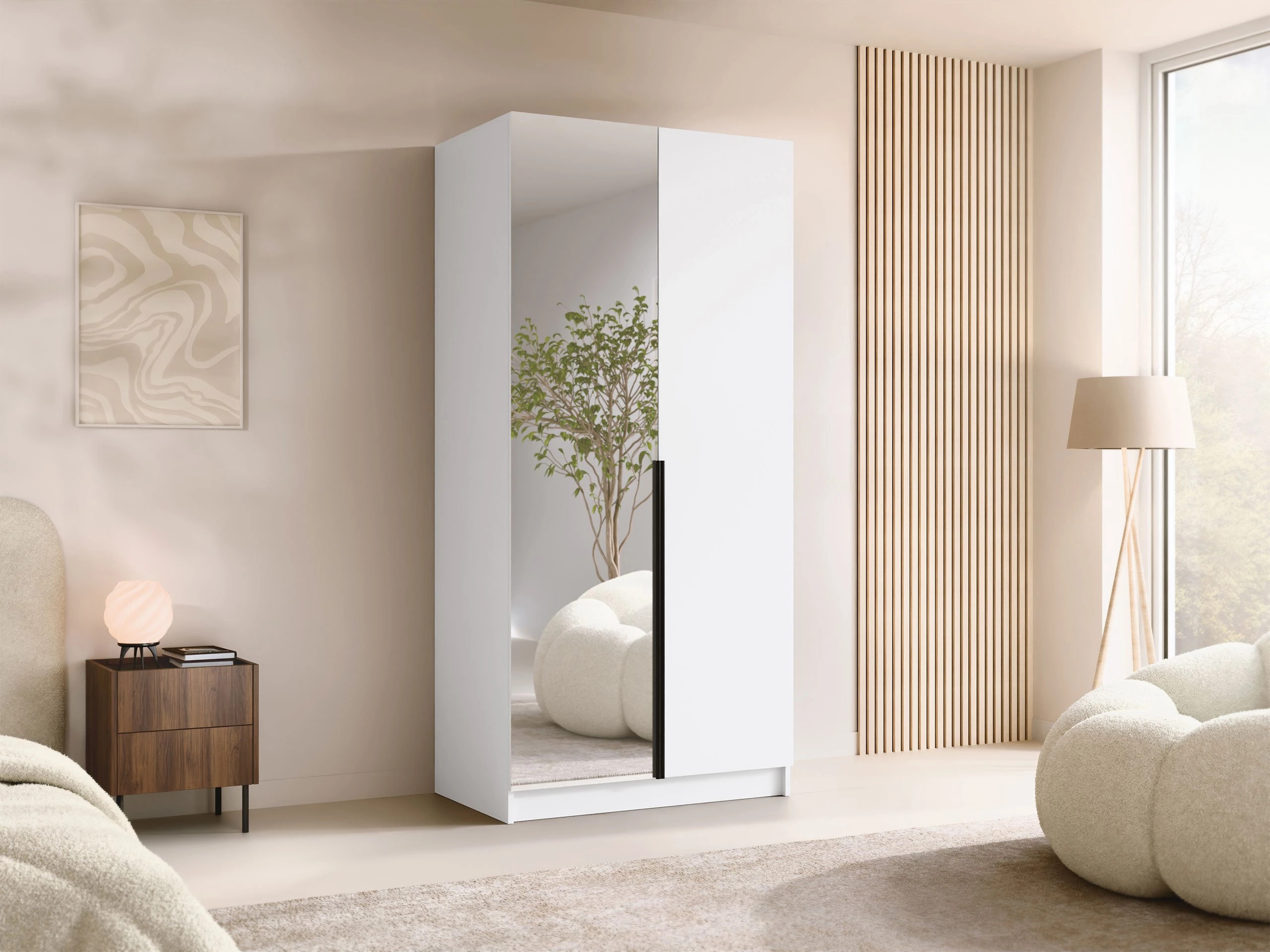 Kledingkast Closico Staton II (Wit + Zwart)