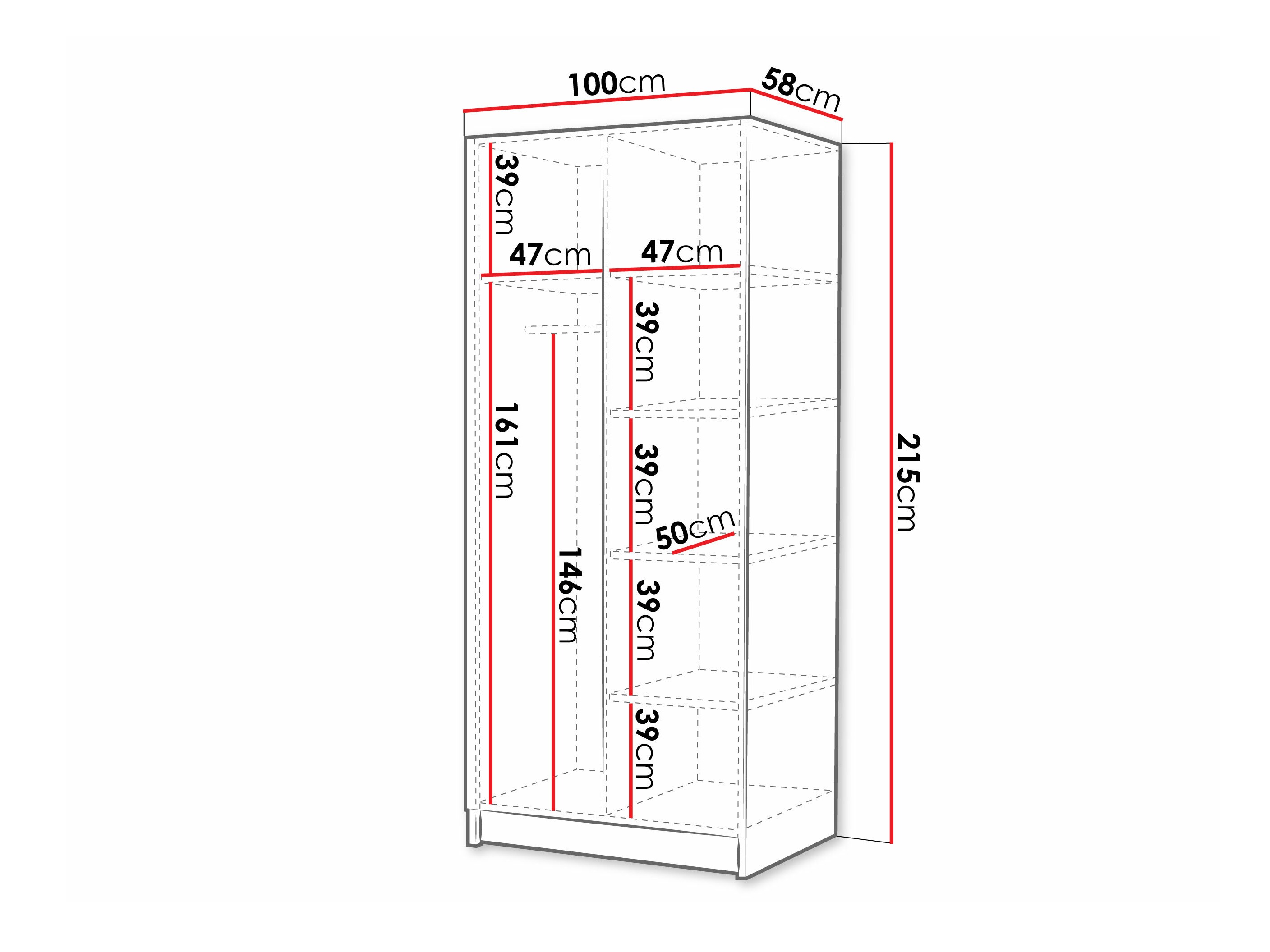 Kledingkast Closico Staton II (Wit)
