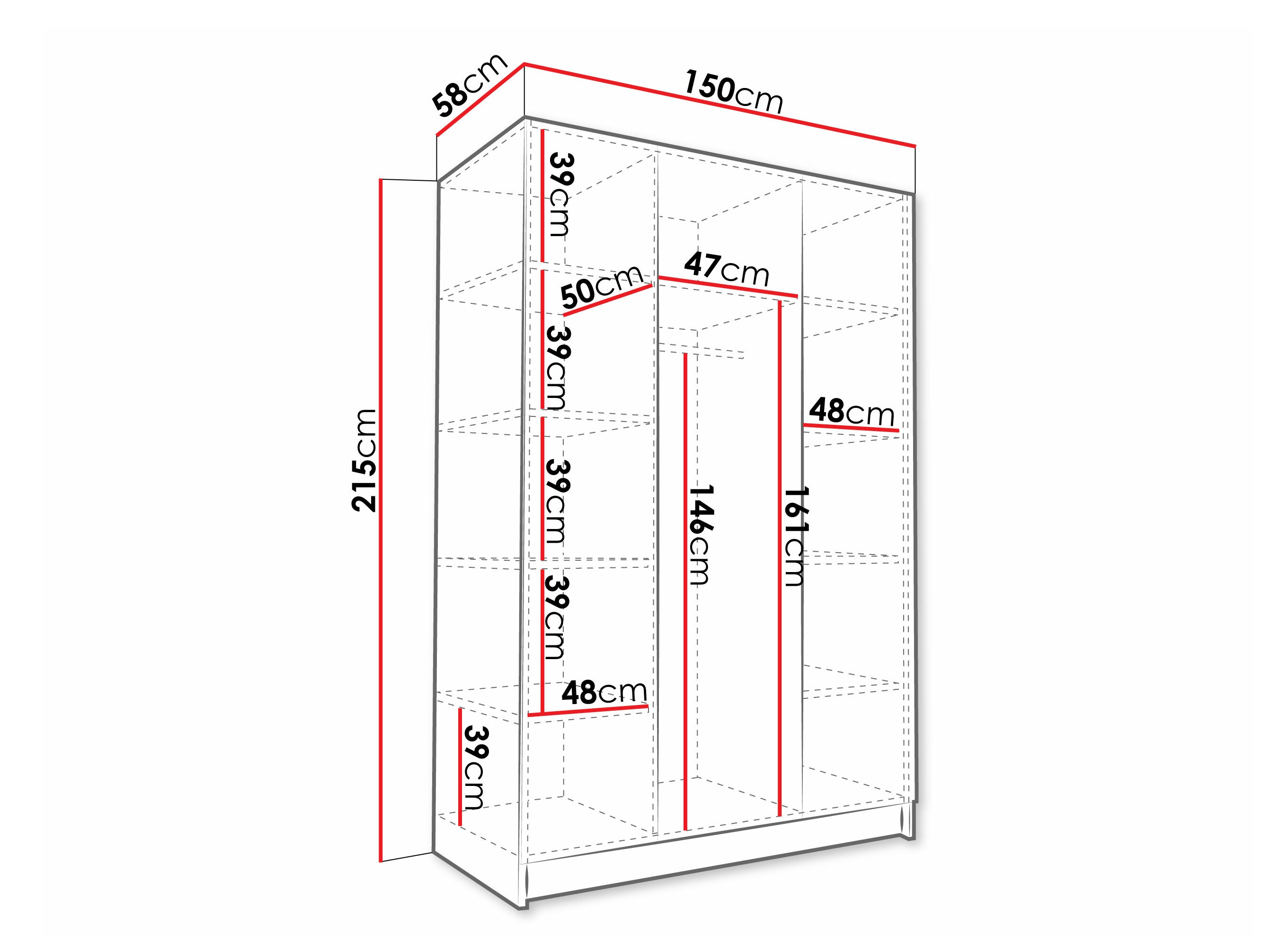 Kledingkast Closico 197 (Kasjmier + Gouden)