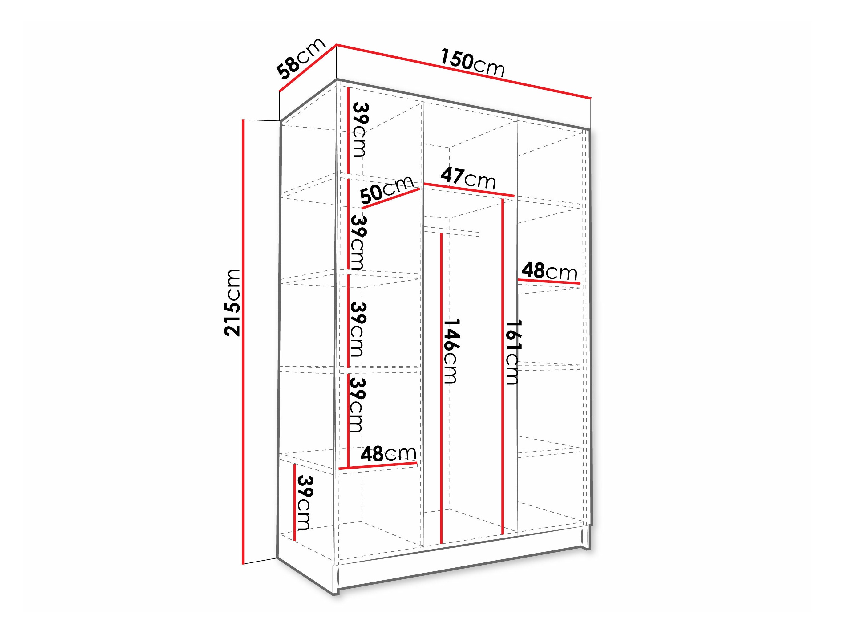 Kledingkast Closico Decoron I (Wit + Zwart)