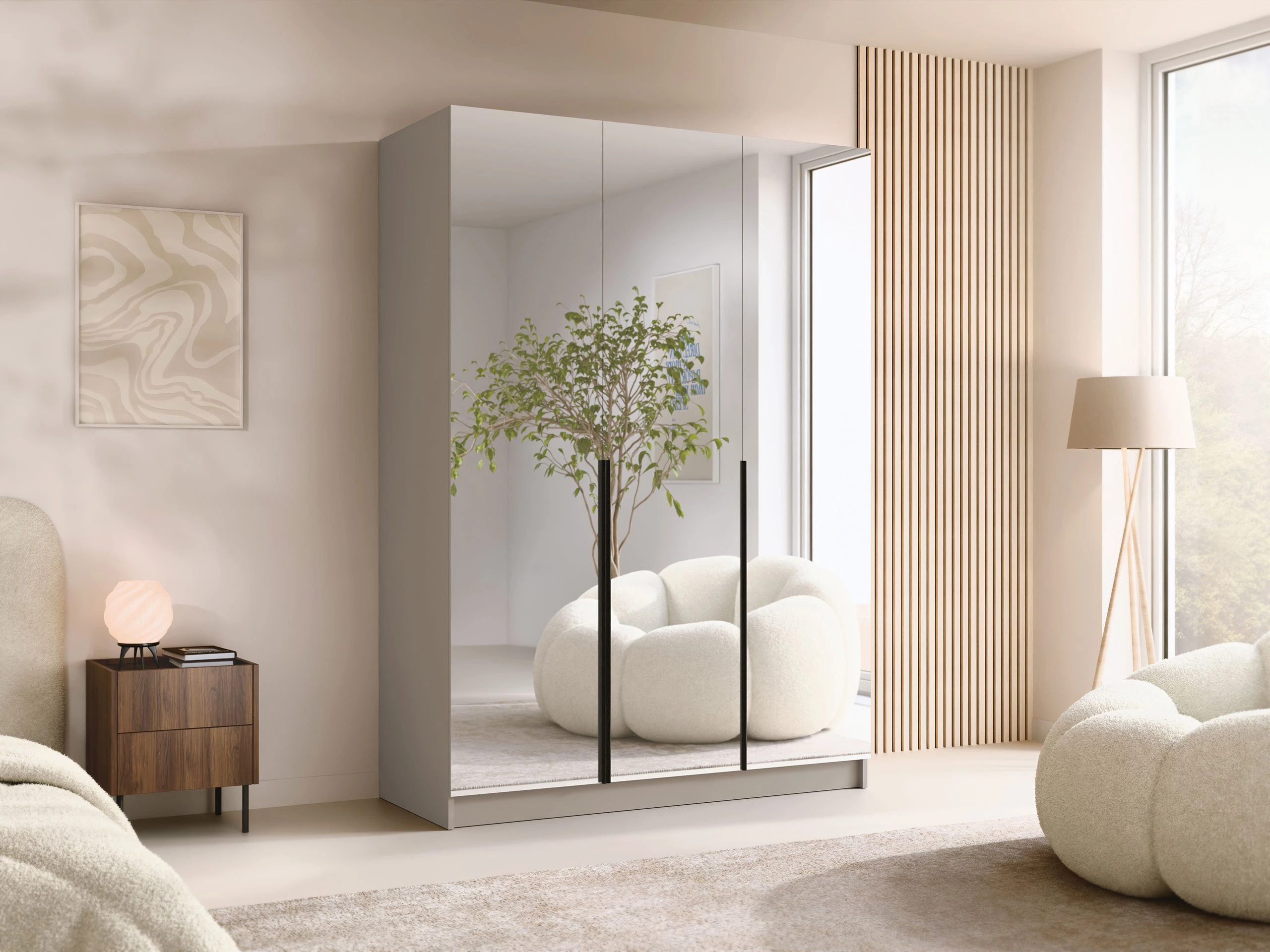 Kledingkast Closico Decoron III (Kasjmier + Zwart)