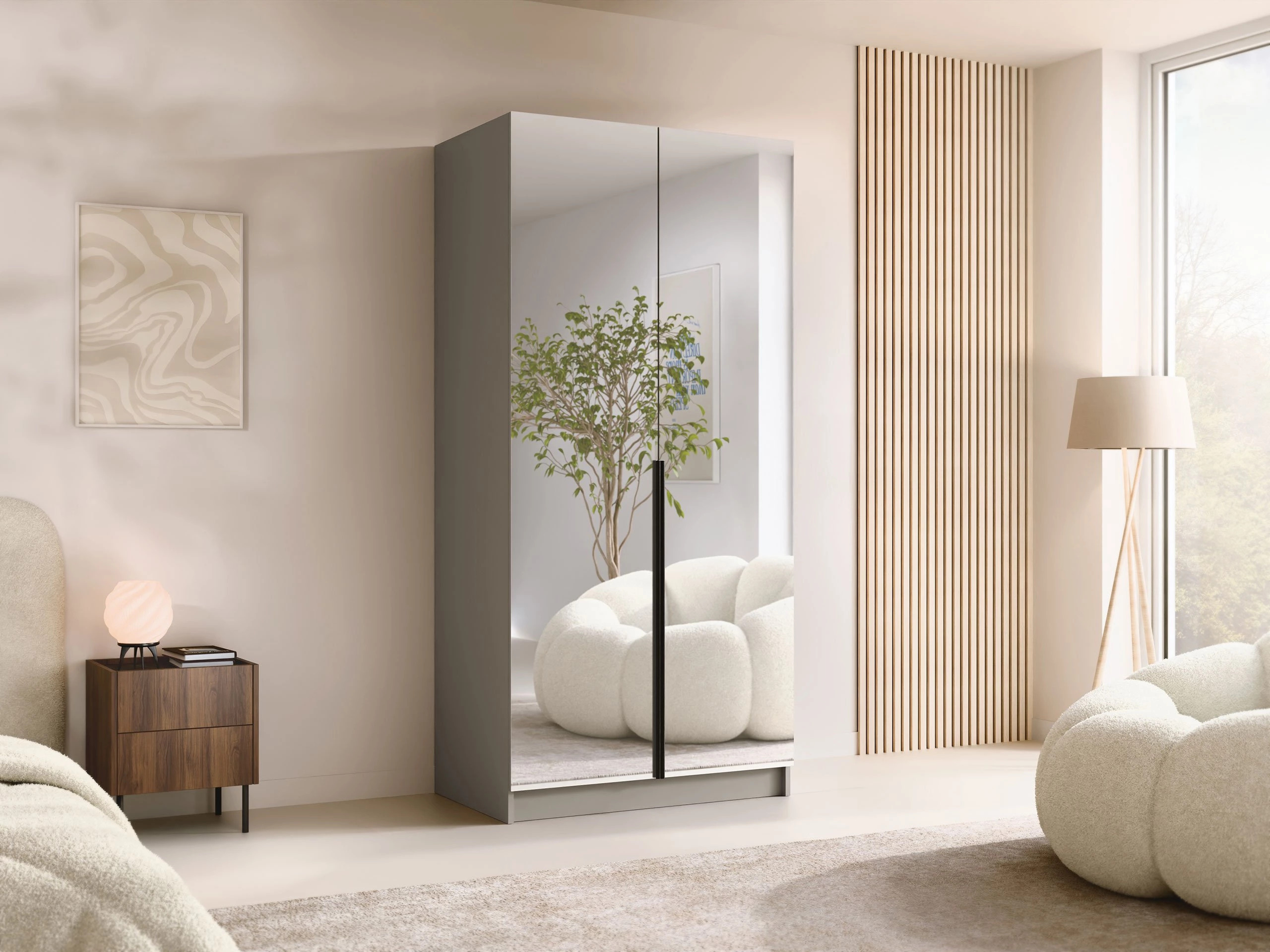 Kledingkast Closico Staton III (Kasjmier + Zwart)