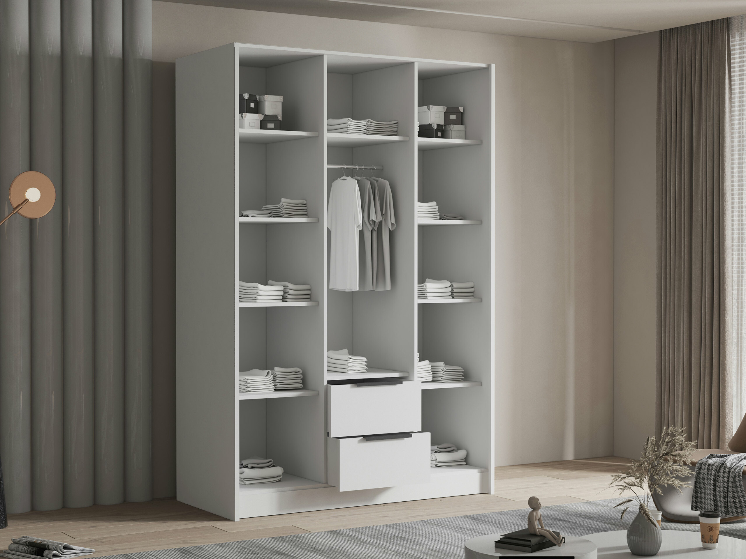Kledingkast Closico Calvron II (Wit)