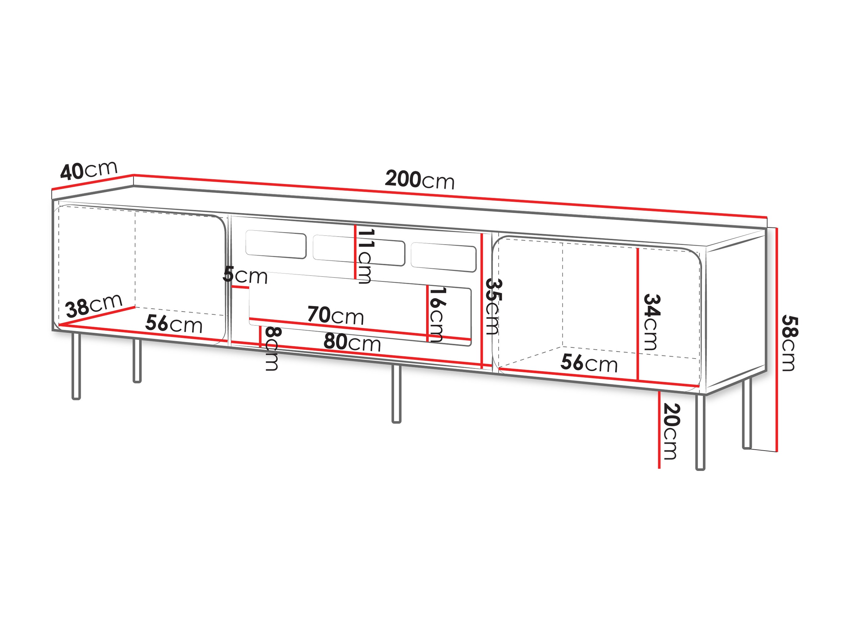 TV-meubel Fentore 104 (Kasjmier)