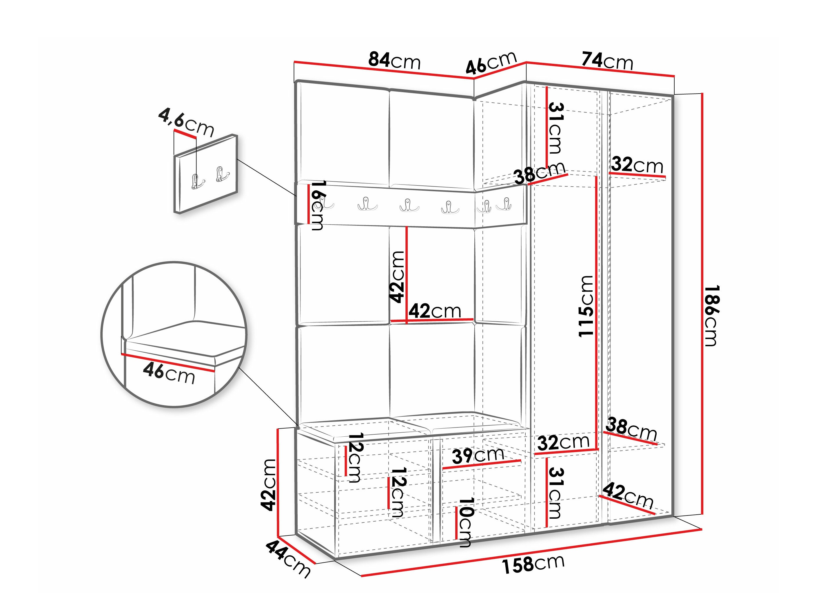 Gangmeubelset Pinis III (Wit)