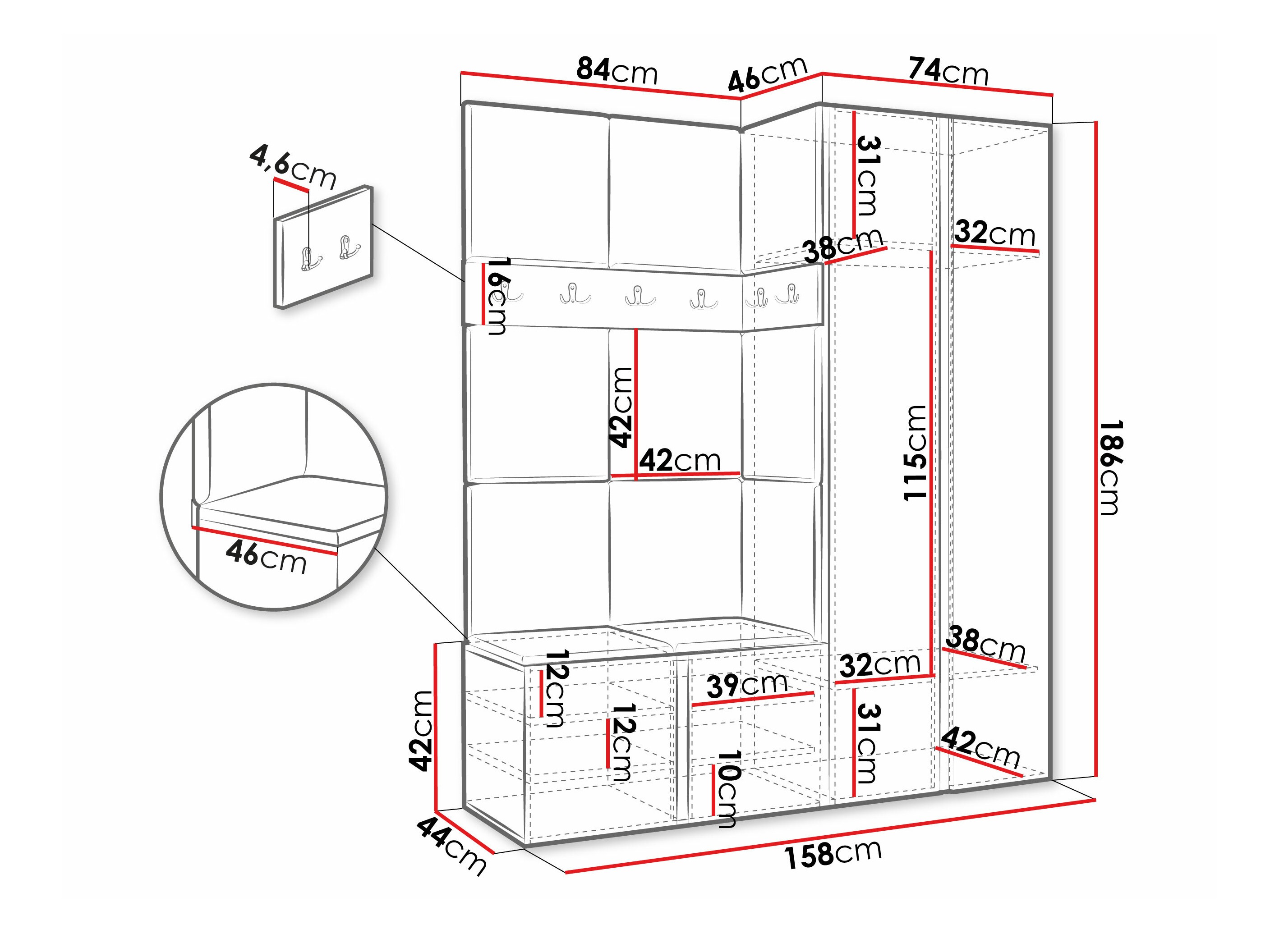 Gangmeubelset Pinis III (Wit)