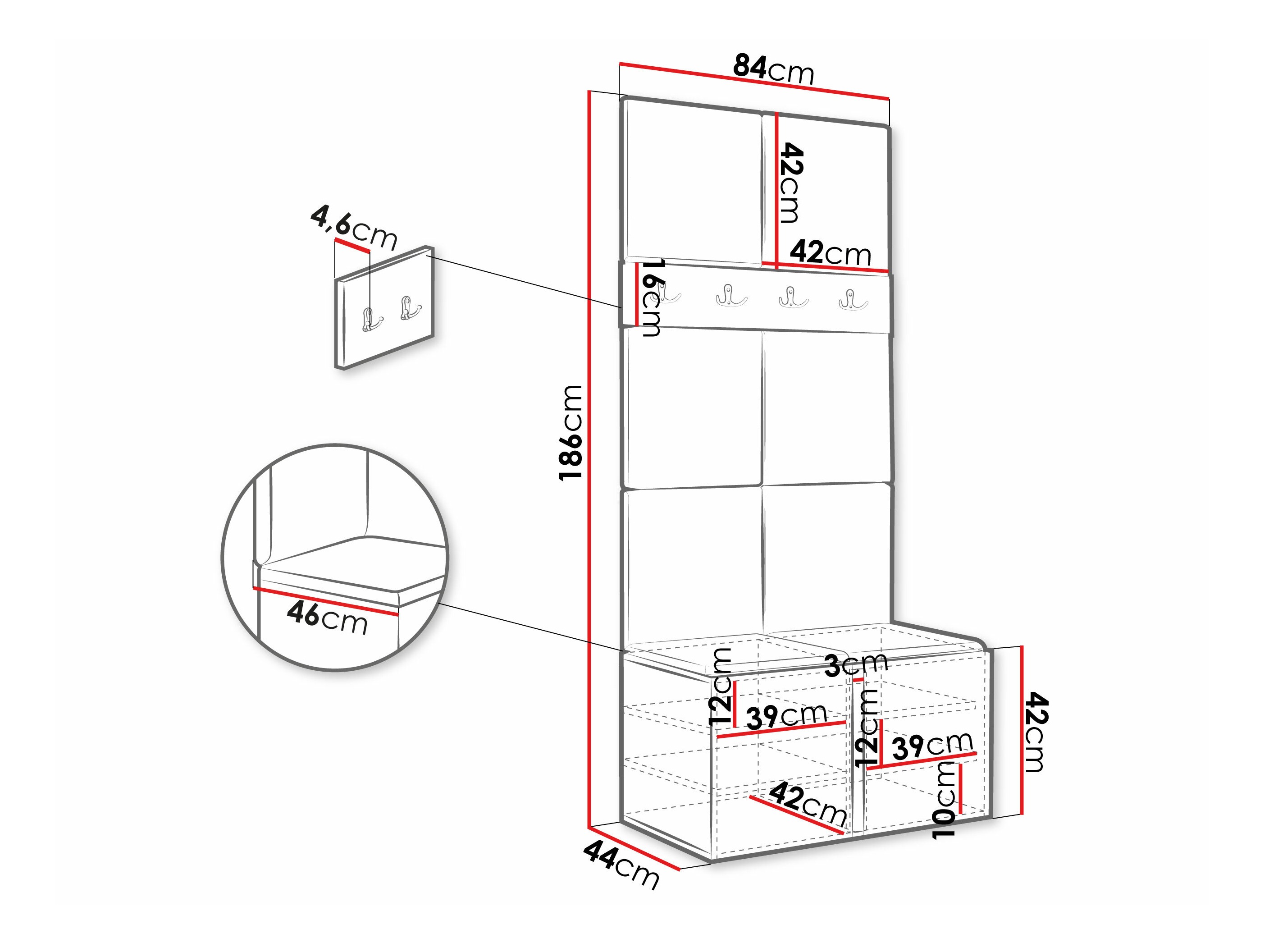 Gangmeubelset Pinis IV (Wit)