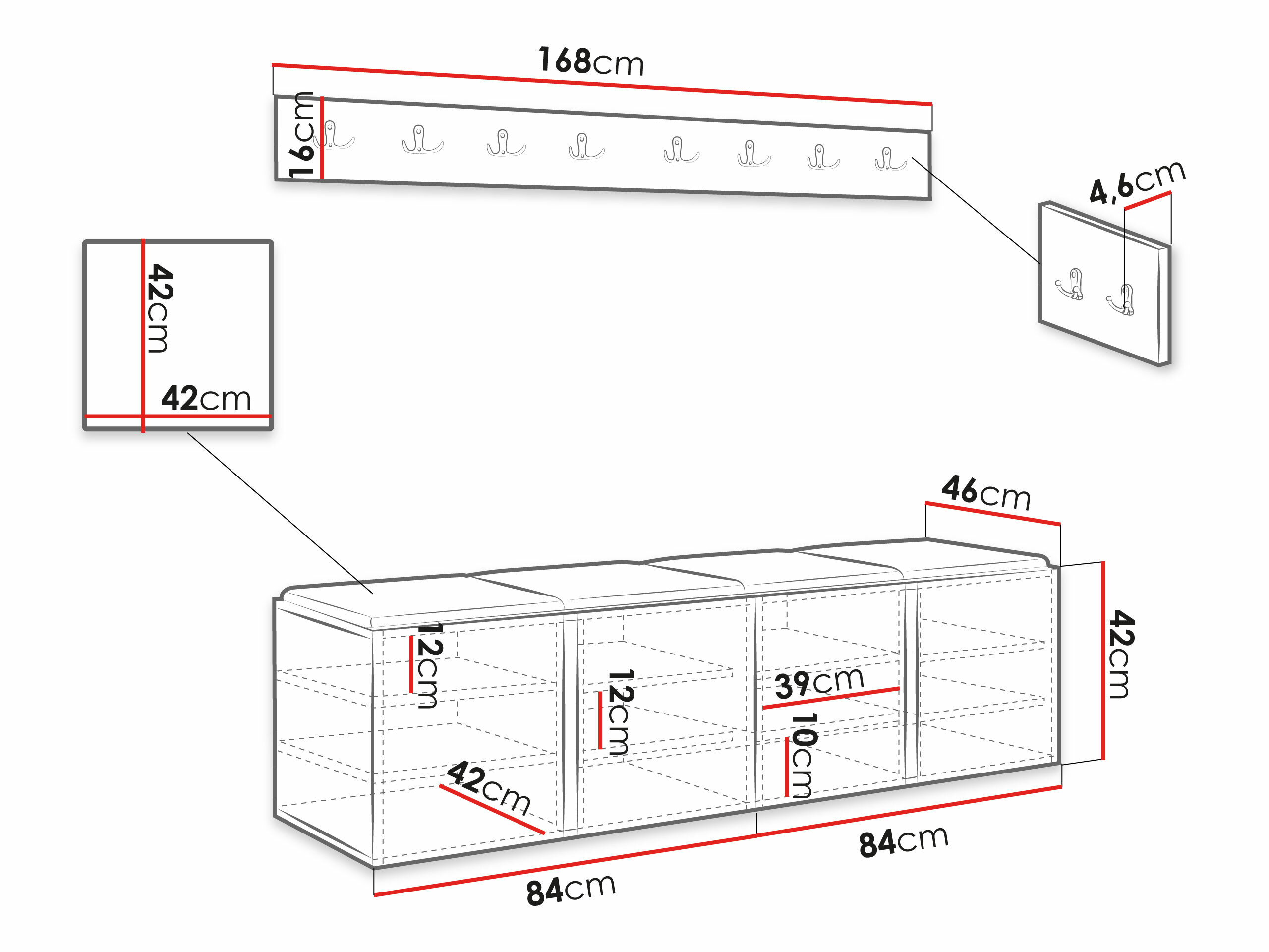 Gangmeubelset Pinis VII (Wit)