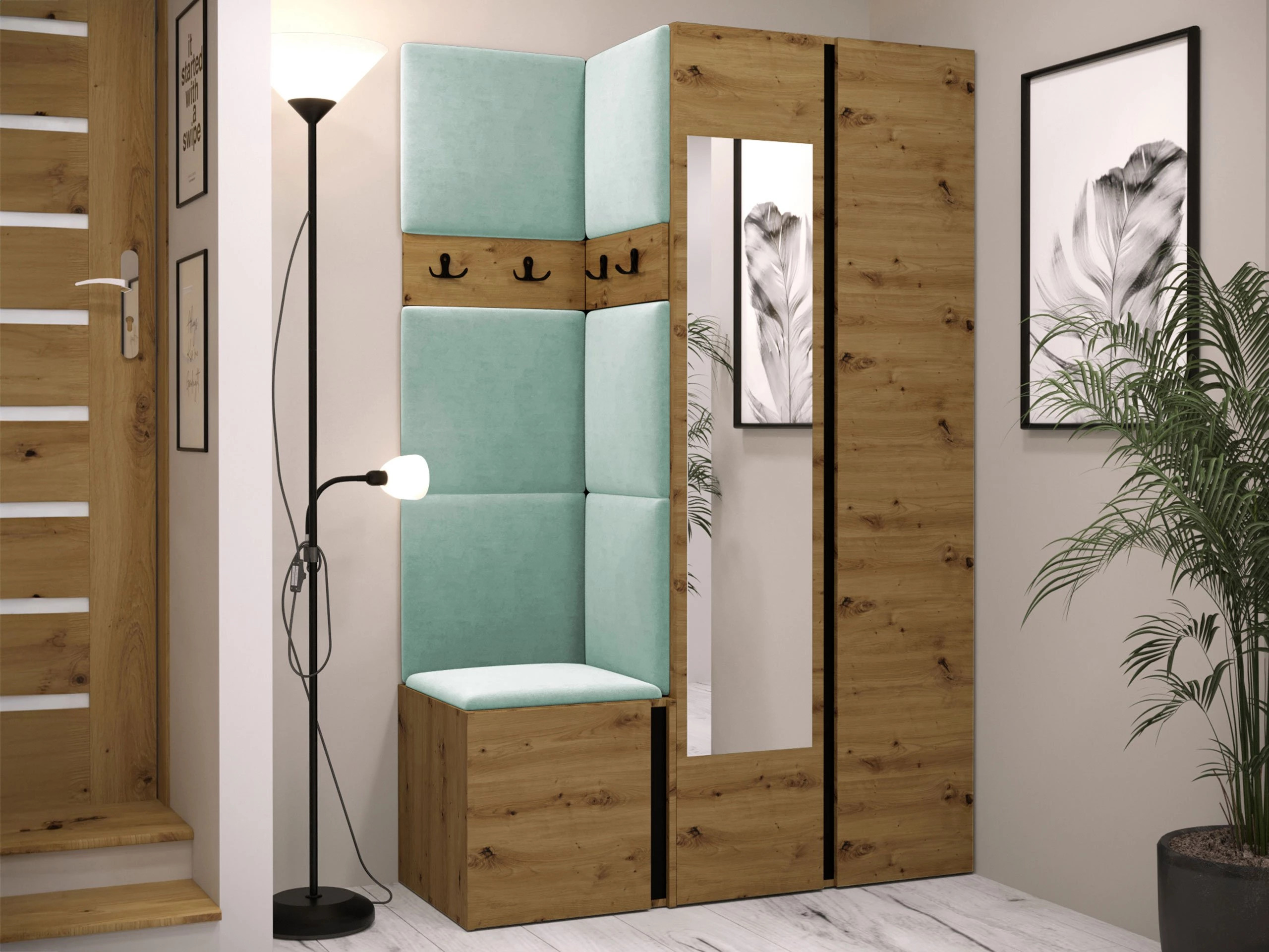 Gangmeubelset Pinis XXVI (Artisan eiken + Zwart)