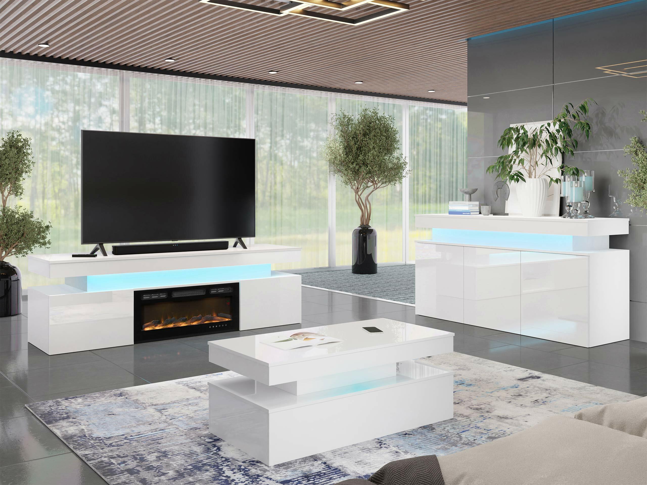 Salontafel Monfero (Wit + Glanzend wit)