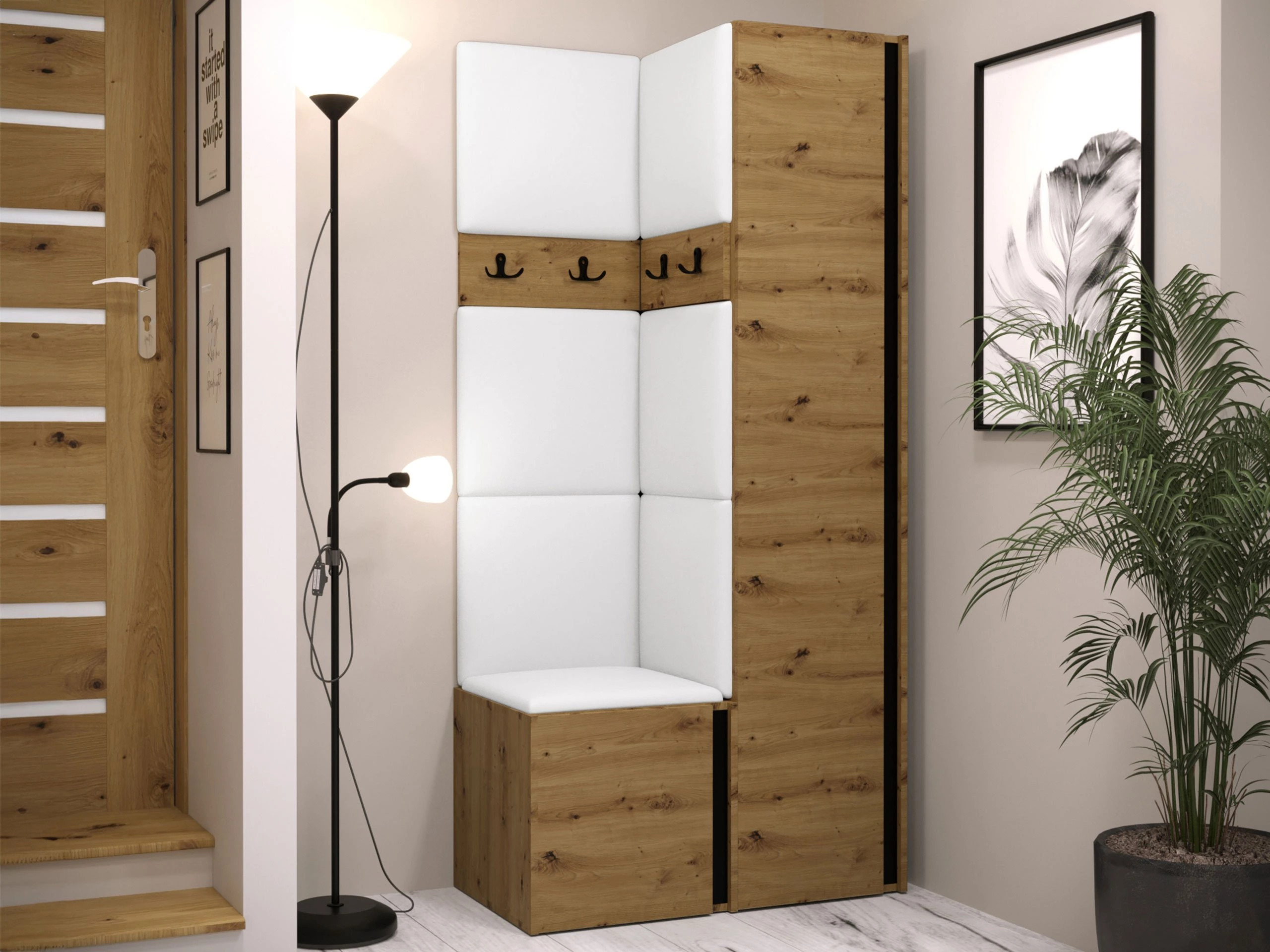 Gangmeubelset Pinis XXIV (Artisan eiken + Zwart)