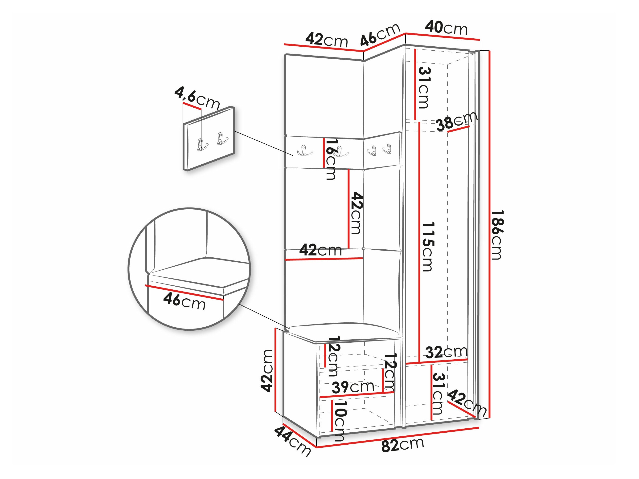 Gangmeubelset Hartford 354 (Wit)